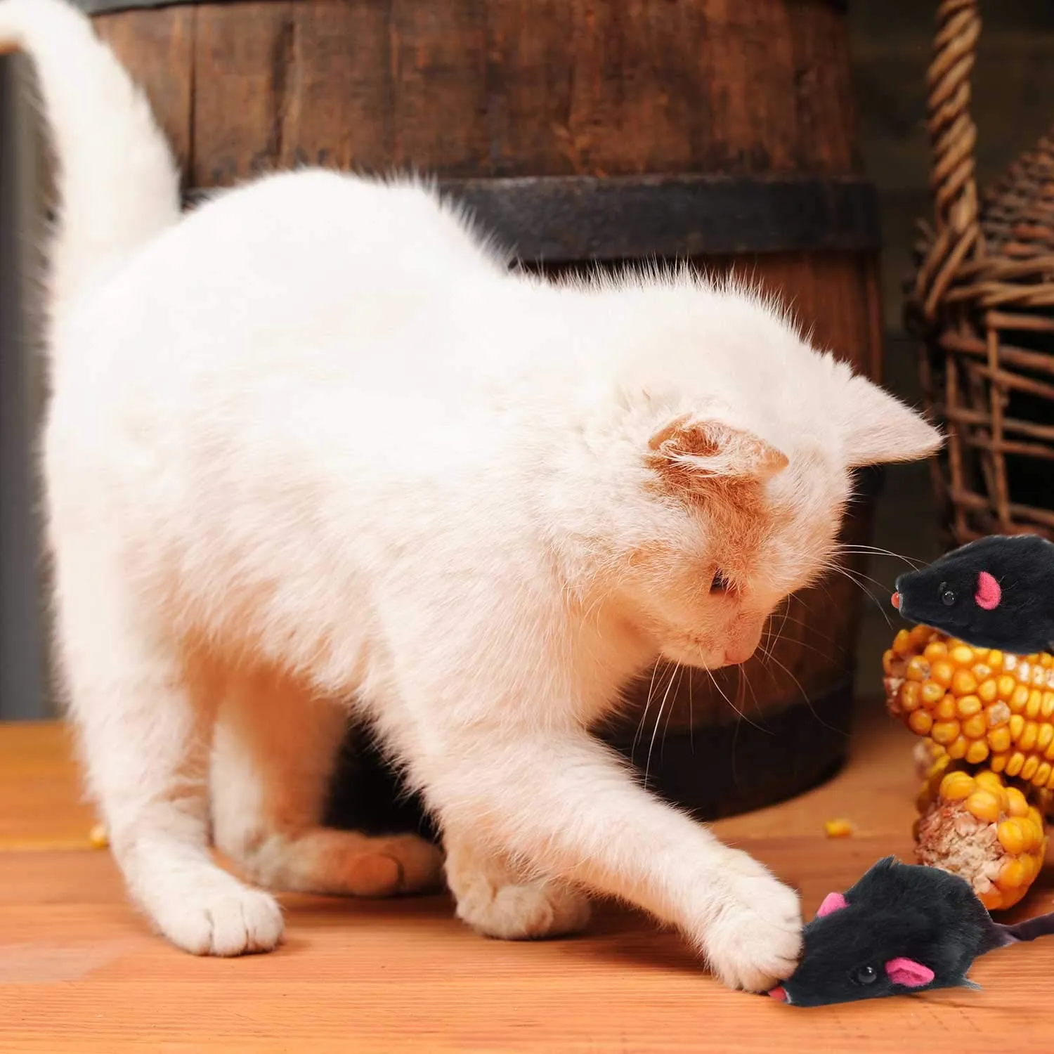 Digiflex 4 Topolini Tintinnanti Riempiti di Erba Gatta, Giocattolo per il Gatto - immagine 4