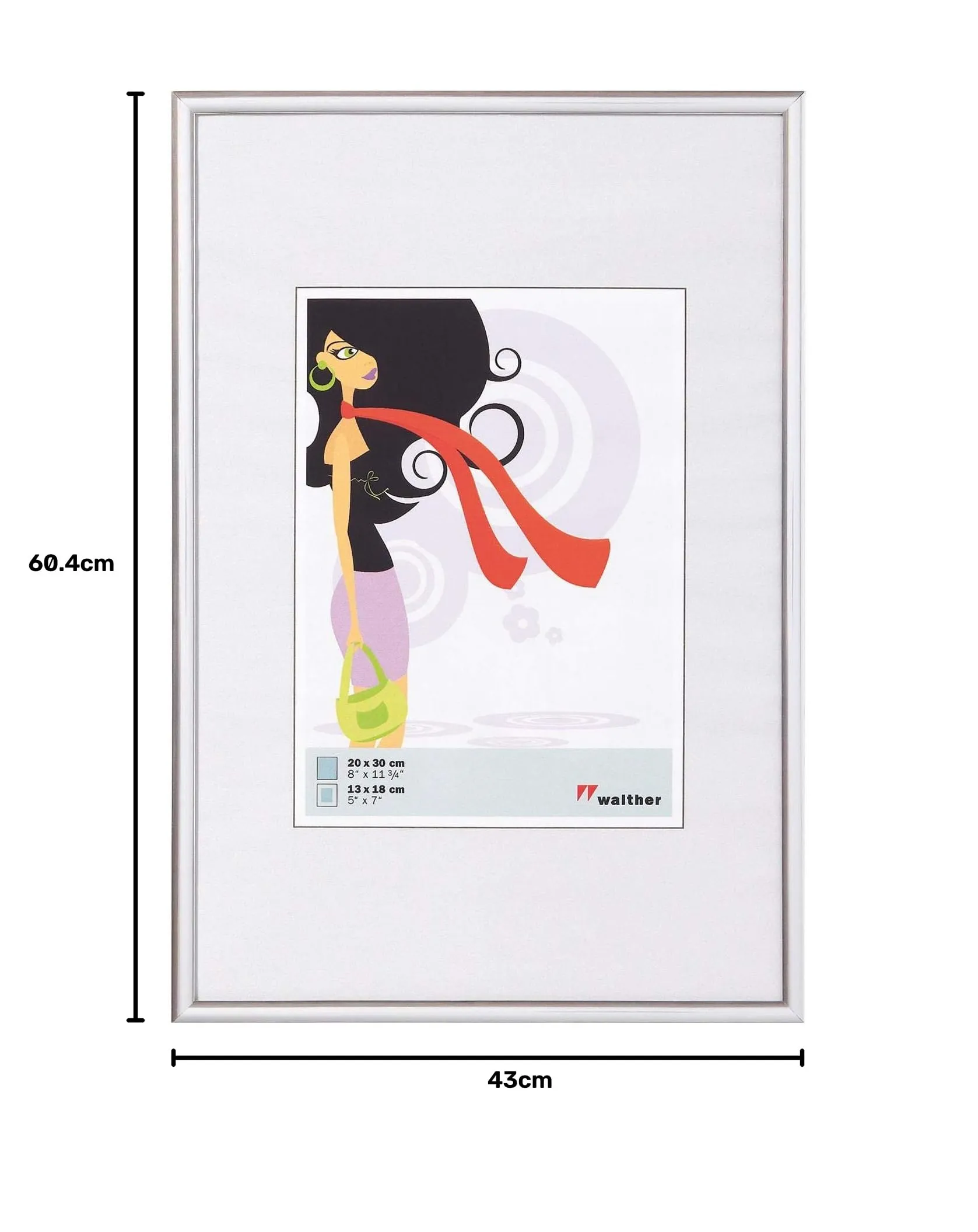 walther design Cornice Argento 42 x 59,4 cm (DIN A2) Nuovo Stile di Vita Cornice in plastica KV426S - immagine 3
