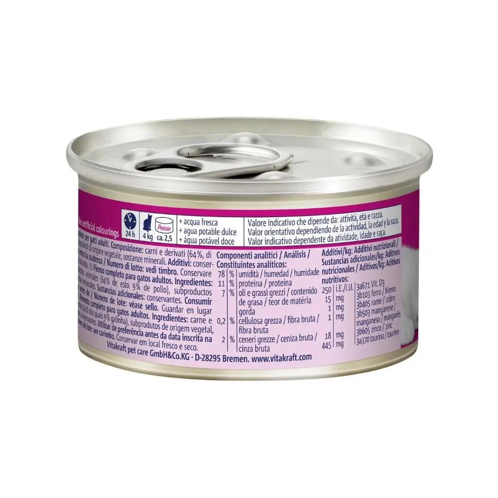 VITAKRAFT Poésie Mousse, alimento Umido Gatto, con Carne di Pollo, per Gatti Adulti, Senza l'aggiunta di zuccheri (1x 85g) - immagine 2