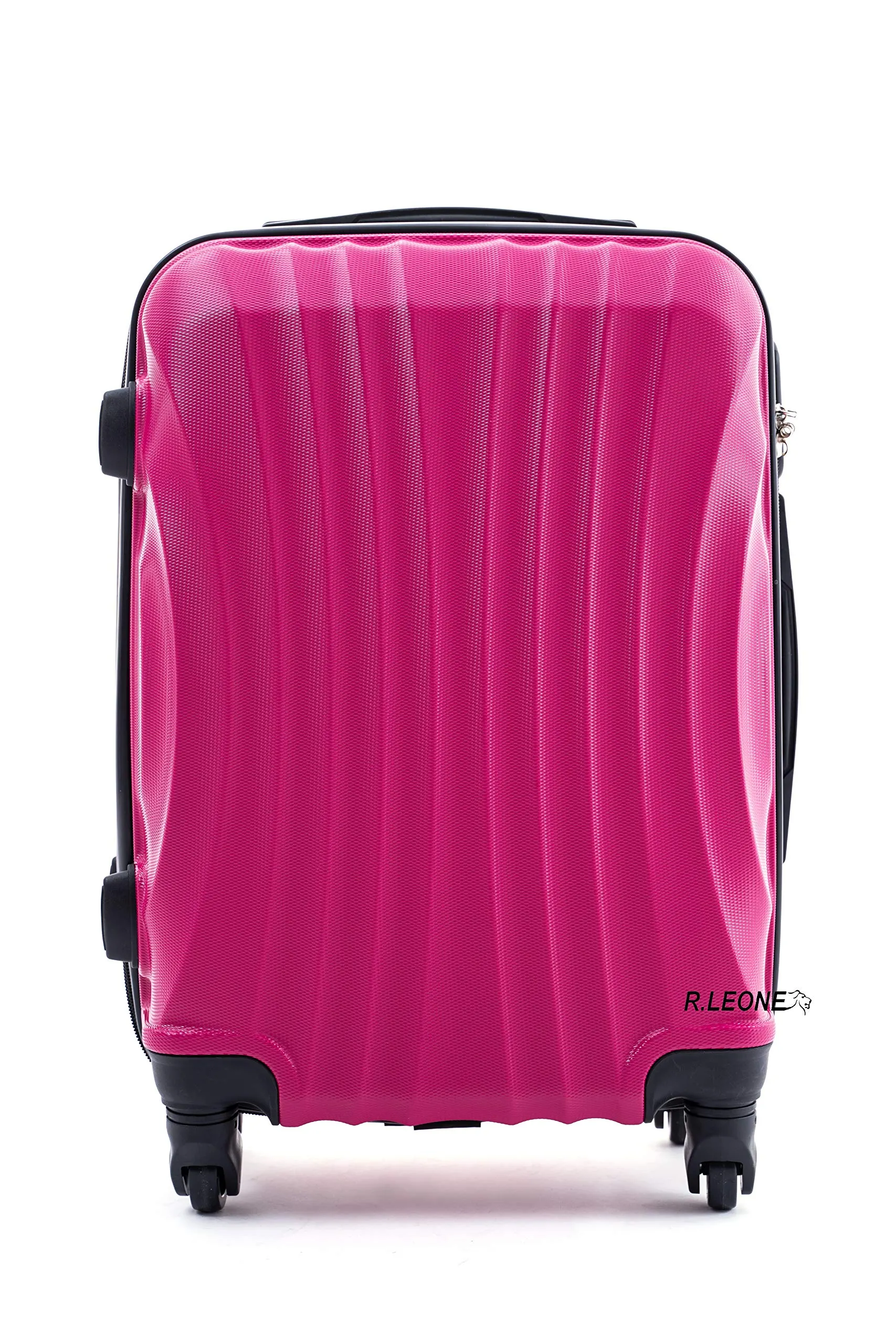 R.Leone Ryanair 55x40x20 cm Valigia Trolley Bagaglio a mano 4 Ruote rimovibile Ultraleggero in ABS Autonomo 20373N (Fucsia, Valigia 55X40X20cm) - immagine 3