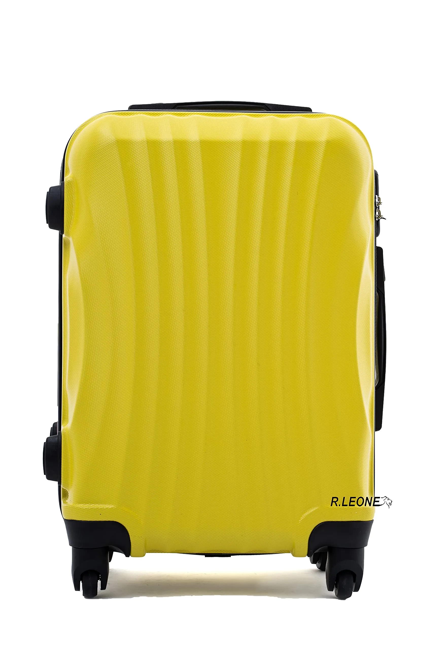 R.Leone Ryanair 55x40x20 cm Valigia Trolley Bagaglio a mano 4 Ruote rimovibile Ultraleggero in ABS Autonomo 20373N (Giallo, Valigia 55X40X20cm) - immagine 3