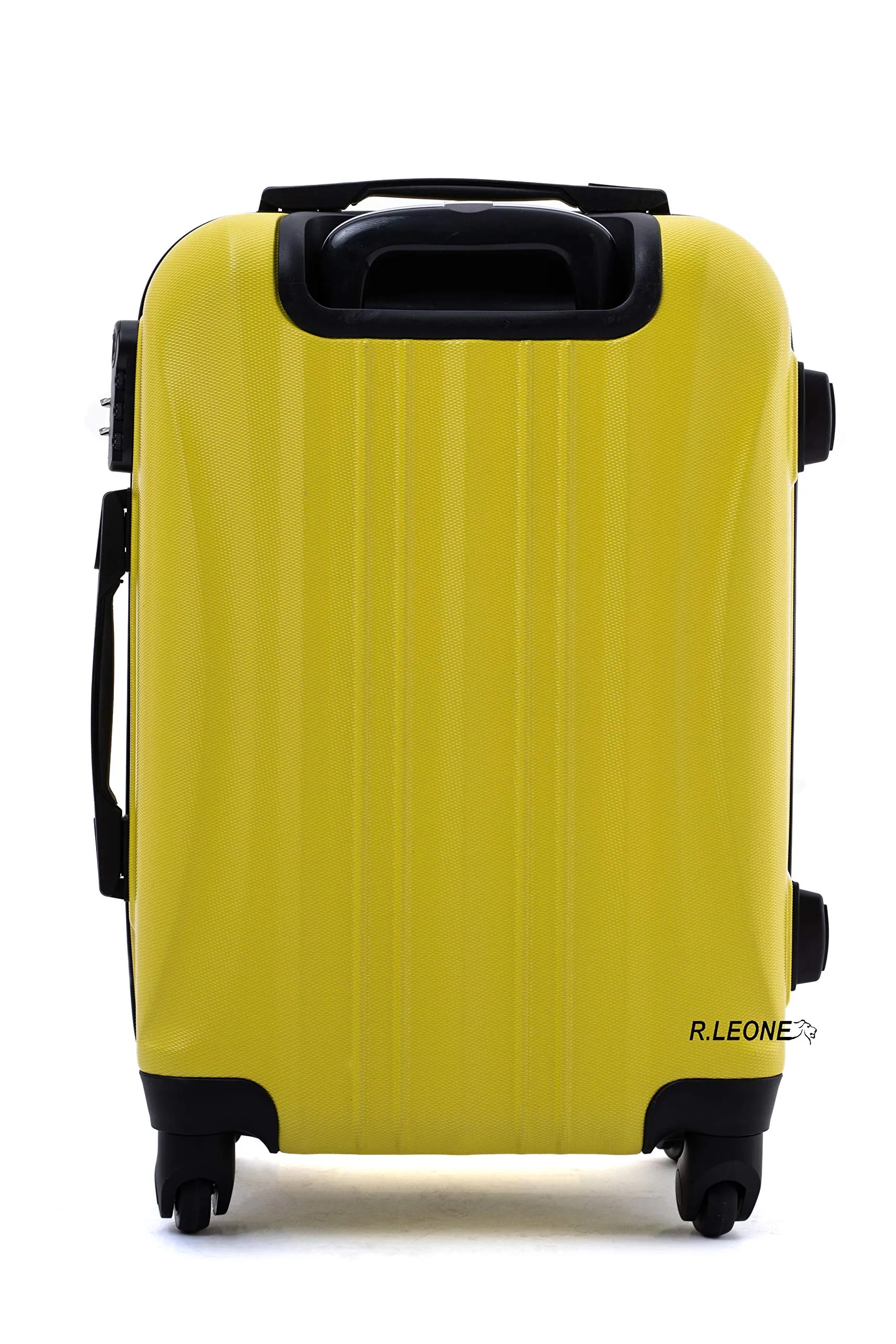 R.Leone Ryanair 55x40x20 cm Valigia Trolley Bagaglio a mano 4 Ruote rimovibile Ultraleggero in ABS Autonomo 20373N (Giallo, Valigia 55X40X20cm) - immagine 4