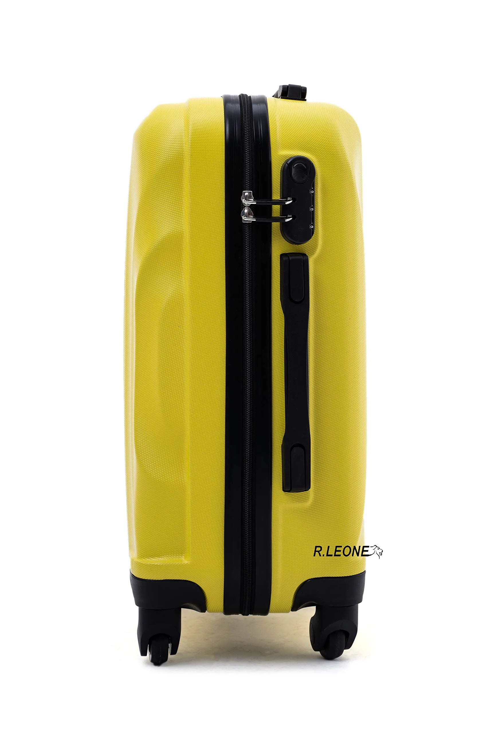 R.Leone Ryanair 55x40x20 cm Valigia Trolley Bagaglio a mano 4 Ruote rimovibile Ultraleggero in ABS Autonomo 20373N (Giallo, Valigia 55X40X20cm) - immagine 5
