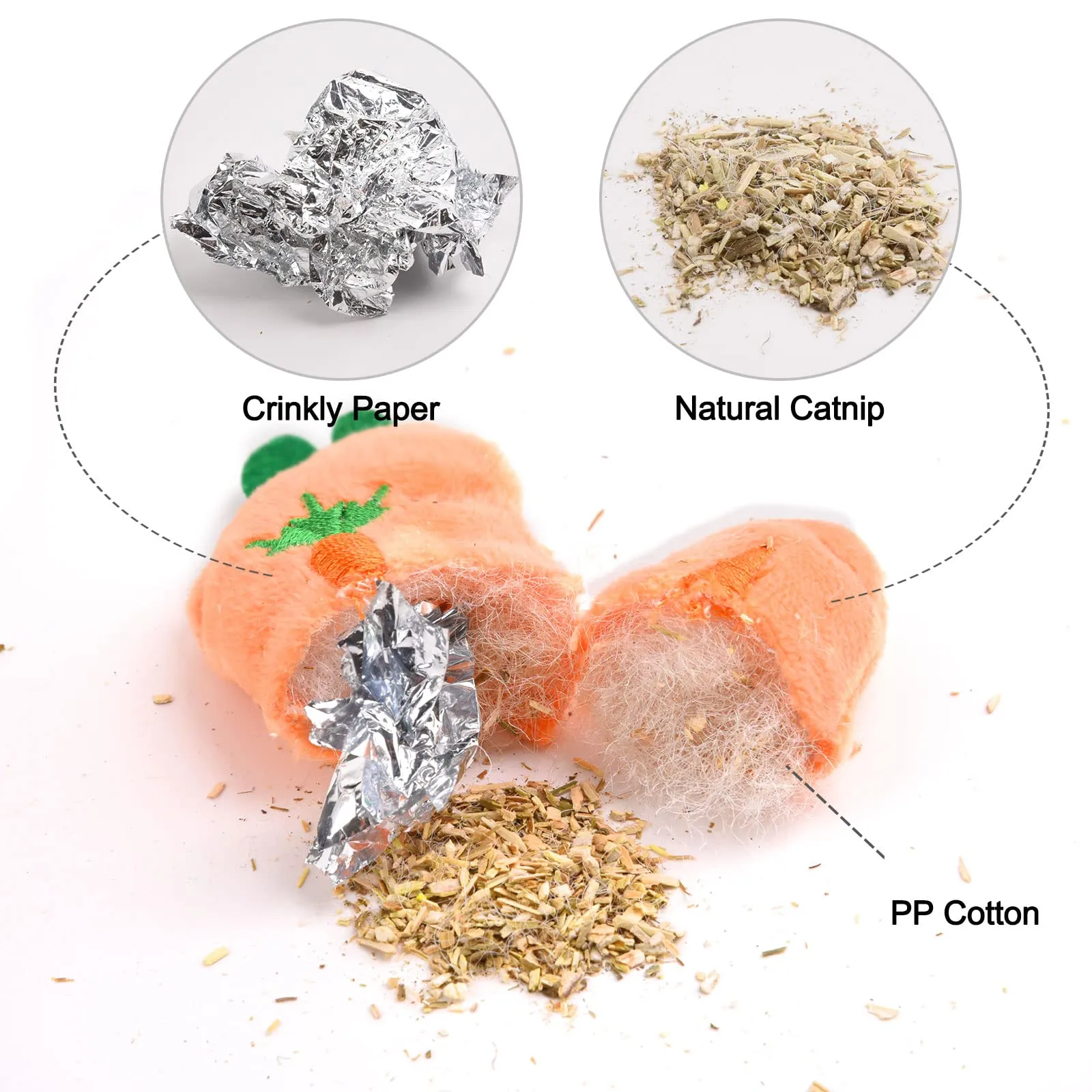 onebarleycorn Giocattolo Catnip per Gatti, 12 Pezzi Erba Gatta Giocattoli, Giocattolo da Masticare per Gatti Giocattolo Cuscini per Gatti - immagine 3