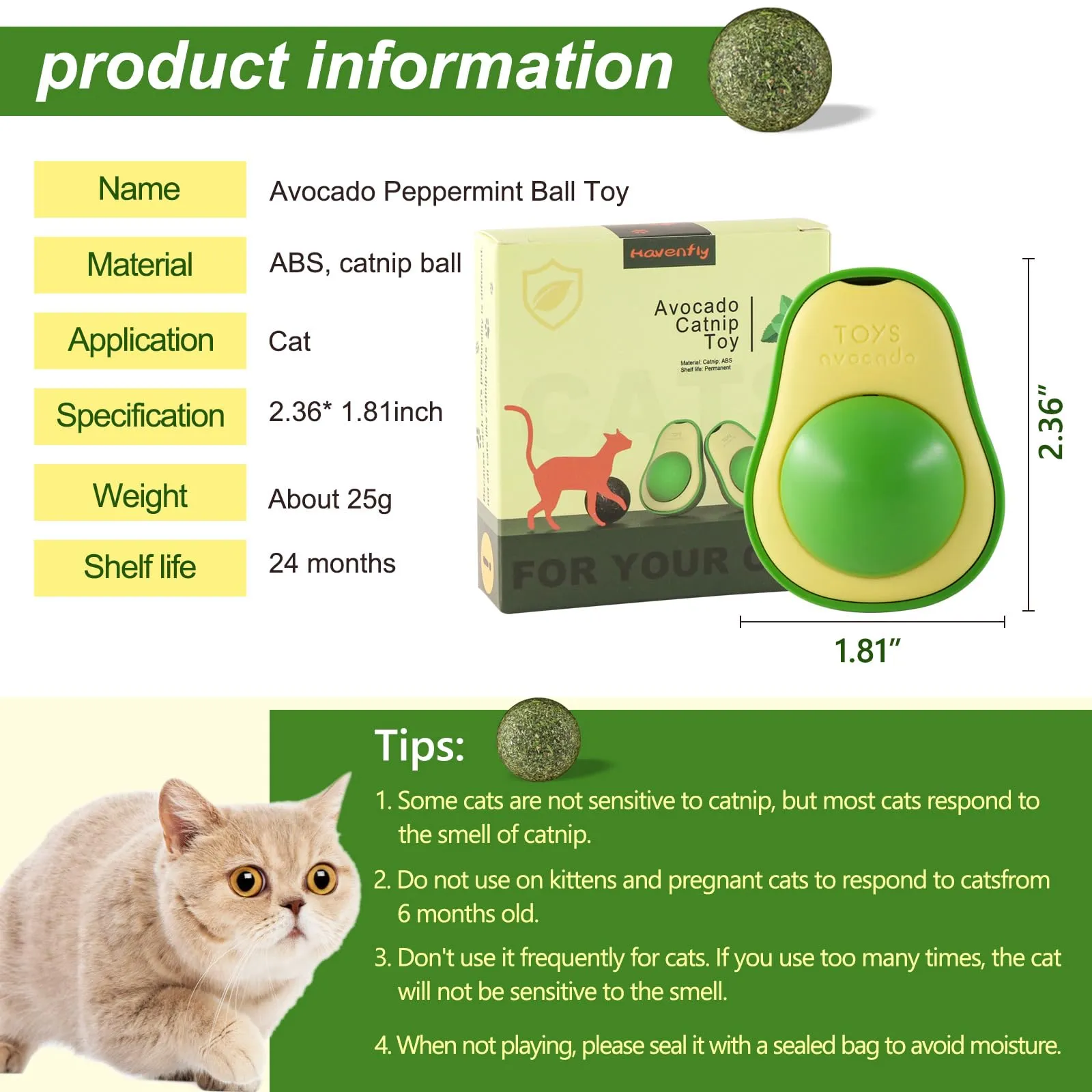 Havenfly 2pcs Palline di Erba Gatta Catnip Ball Rotante Giochi Gatto Giocattolo Interattivo per Gatti Gattino Pulizia Denti - immagine 6