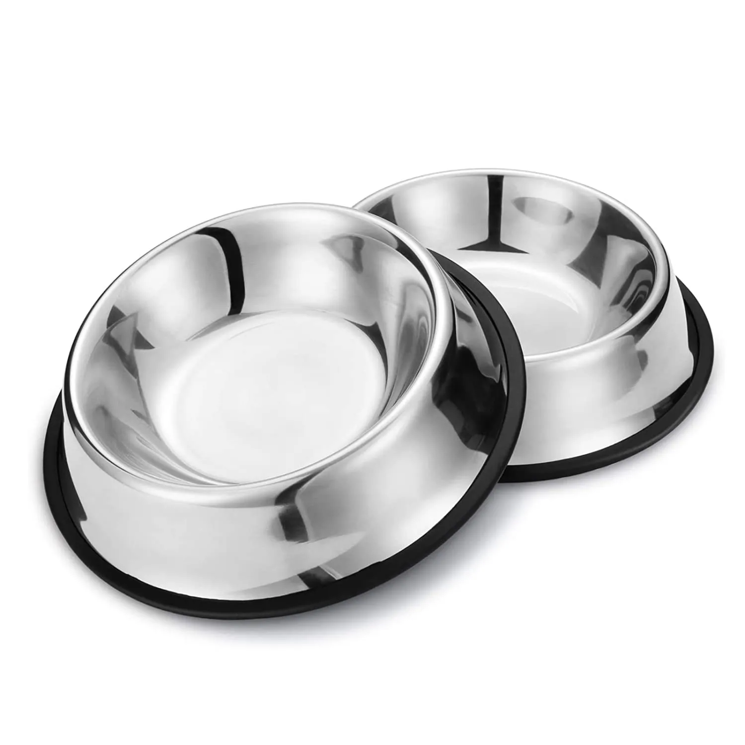 Nobleza - 2 Pack Ciotole per Cani in Acciaio Inox, Lotole per Cani con Base in Gomma Antiscivolo, Ciotola per Acqua e Cibo per Cani, Ciotola per Animali Domestici Taglia Media/Grande 25.5 CM - immagine 1