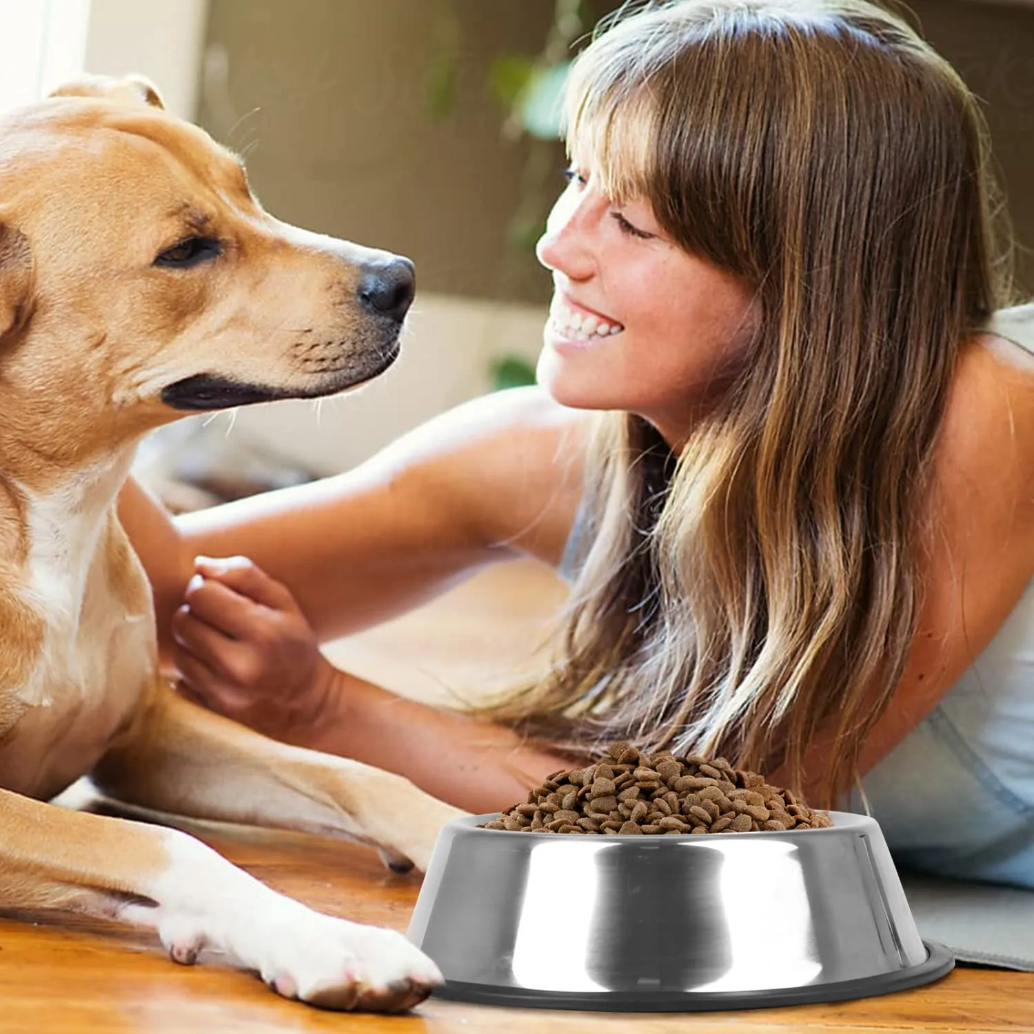 Nobleza - 2 Pack Ciotole per Cani in Acciaio Inox, Lotole per Cani con Base in Gomma Antiscivolo, Ciotola per Acqua e Cibo per Cani, Ciotola per Animali Domestici Taglia Media/Grande 25.5 CM - immagine 8