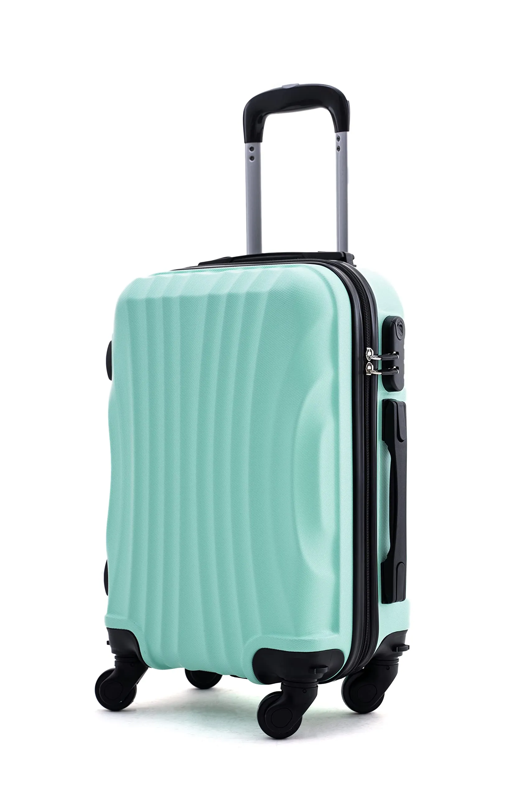R.Leone Ryanair 55x40x20 cm Valigia Trolley Bagaglio a mano 4 Ruote rimovibile Ultraleggero in ABS Autonomo 20373N (Verde Acqua, Valigia 55X40X20cm) - immagine 1