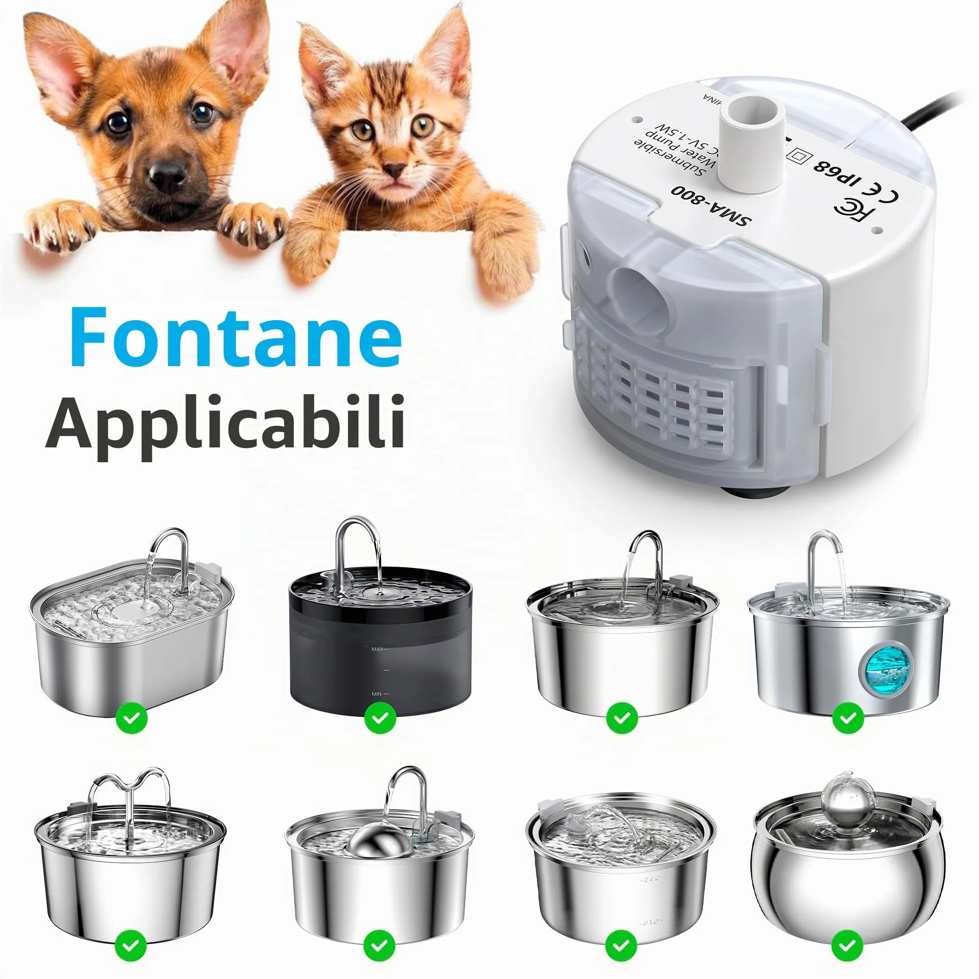 Petace Pompa Fontanella per Gatti, Pompa di Ricambio per Fontana di Petace - immagine 2