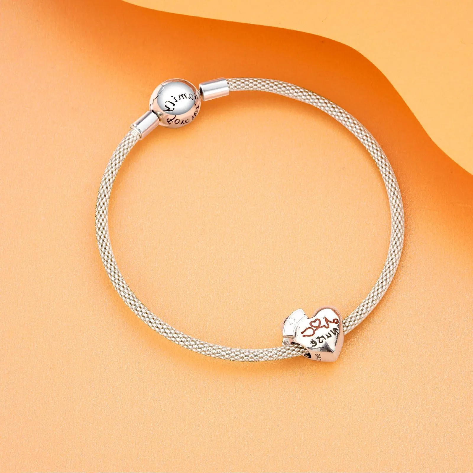 Rimgoris 925 Charm in argento sterling per bracciali da donna collana Dottore infermiere cappuccio clip perline Charm donne Bracciale Charm - immagine 3