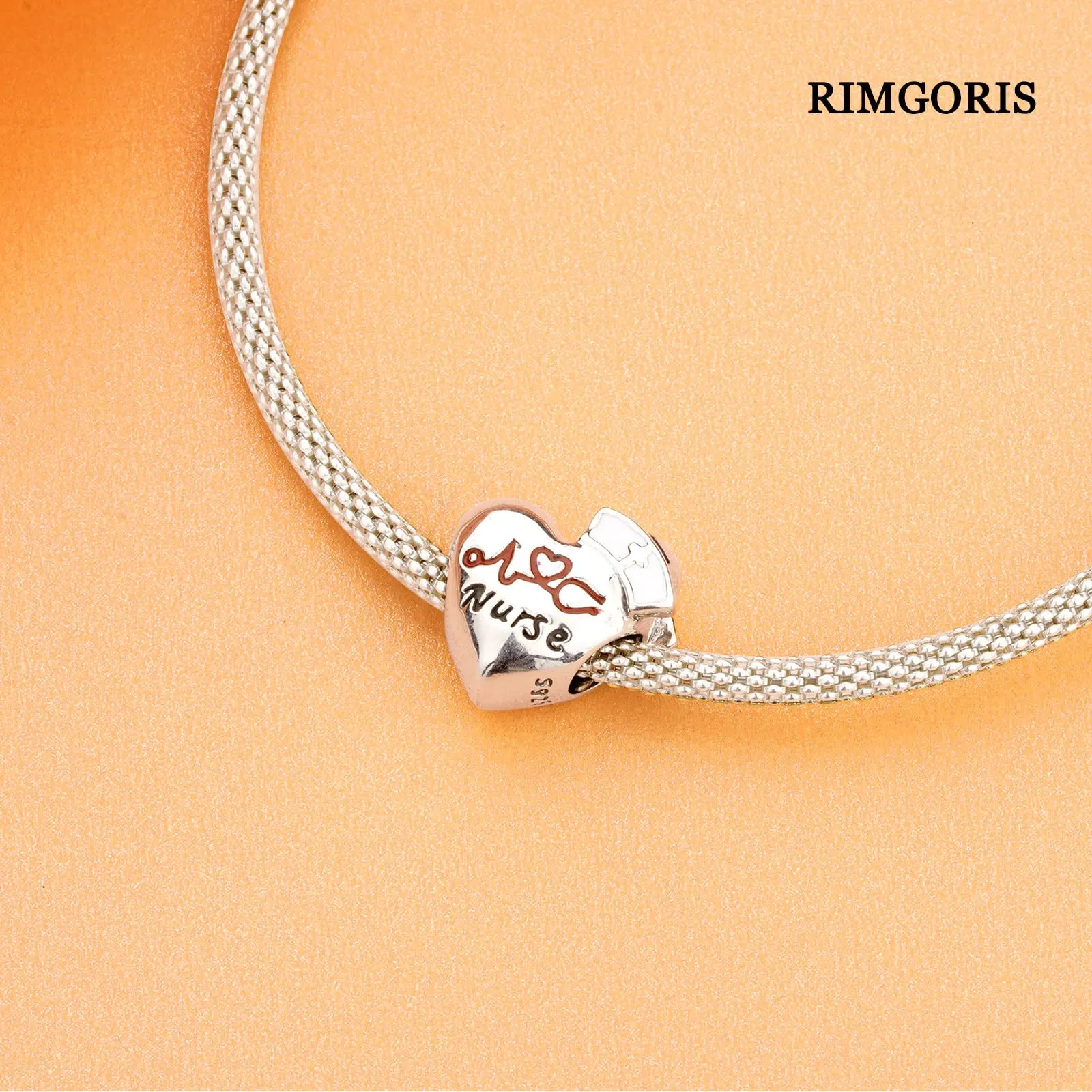 Rimgoris 925 Charm in argento sterling per bracciali da donna collana Dottore infermiere cappuccio clip perline Charm donne Bracciale Charm - immagine 4