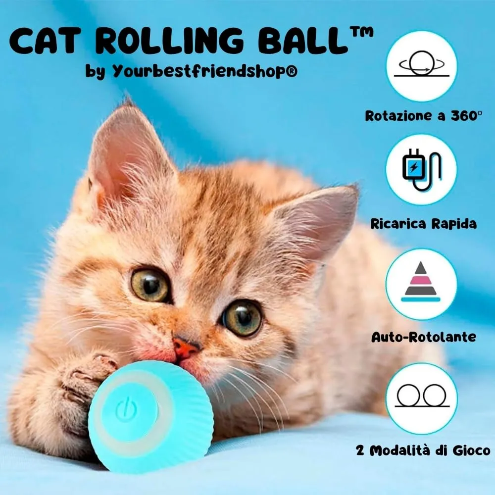 Yourbestfriendshop® Power Ball 2.0 | Giochi Interattivi per Gatti | Pallina Automatica che si Muove da Sola | Divertimento Assicurato (Blu) - immagine 2