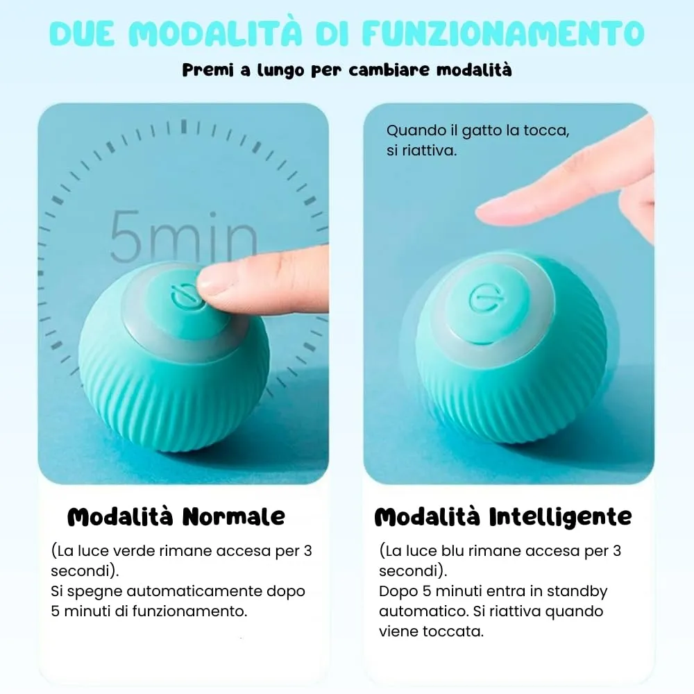 Yourbestfriendshop® Power Ball 2.0 | Giochi Interattivi per Gatti | Pallina Automatica che si Muove da Sola | Divertimento Assicurato (Blu) - immagine 5