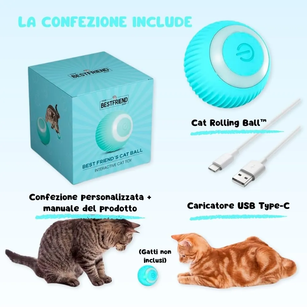Yourbestfriendshop® Power Ball 2.0 | Giochi Interattivi per Gatti | Pallina Automatica che si Muove da Sola | Divertimento Assicurato (Blu) - immagine 7