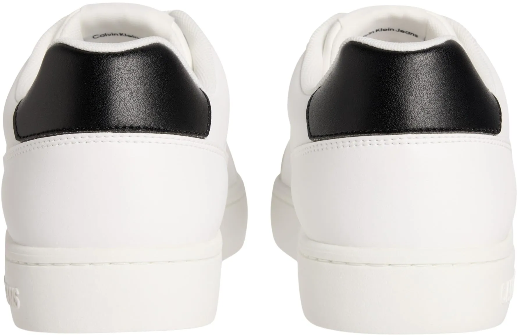 Calvin Klein Uomo Sneakers con Suola Preformata Classic Mono in Pelle, Bianco (Bright White/Black), 41 - immagine 2