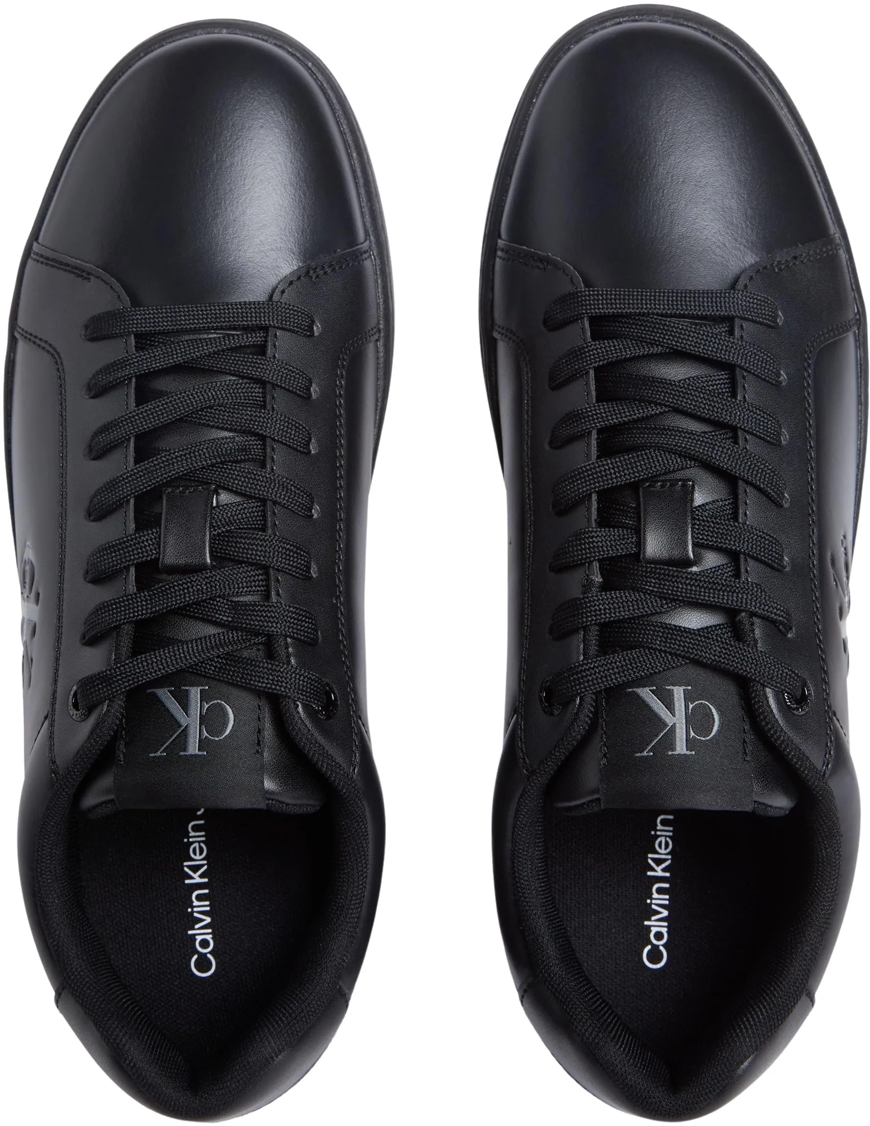 Calvin Klein Uomo Sneakers con Suola Preformata Classic Mono in Pelle, Nero (Triple Black), 43 - immagine 5