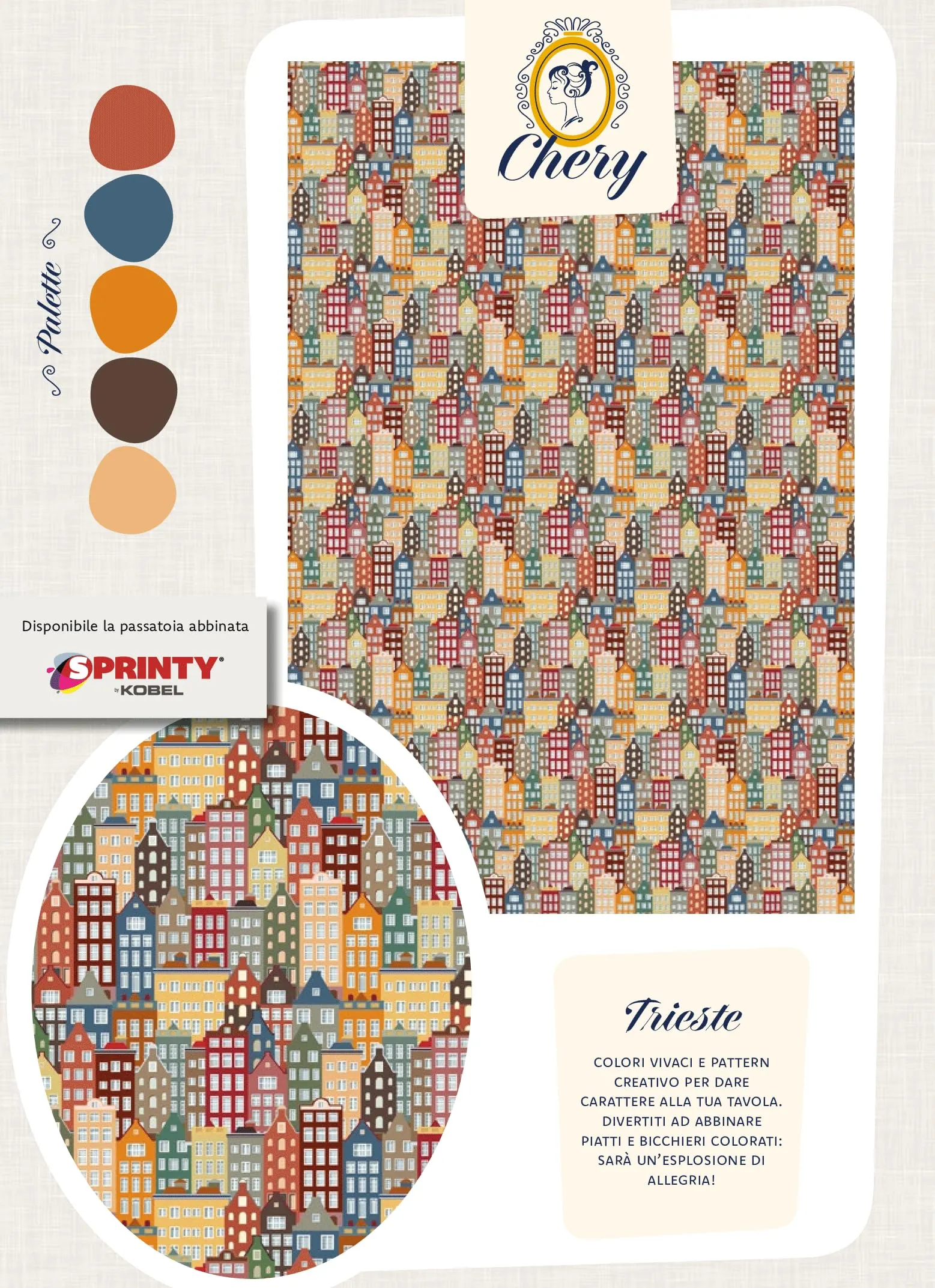 Mollettone Tavolo , Copritavolo Gommato Antiscivolo in PVC, Tovaglia Proteggi Tavolo,Colori originali e Simpatici Aderisce a Tutte le Superfici, Protegge da Macchie e Graffi (Trieste, 140x500) - immagine 2
