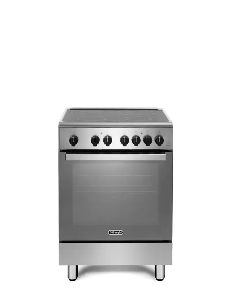 Cucina con forno elettrico, 4 fuochi, 60x60 cm, Inox - immagine 1