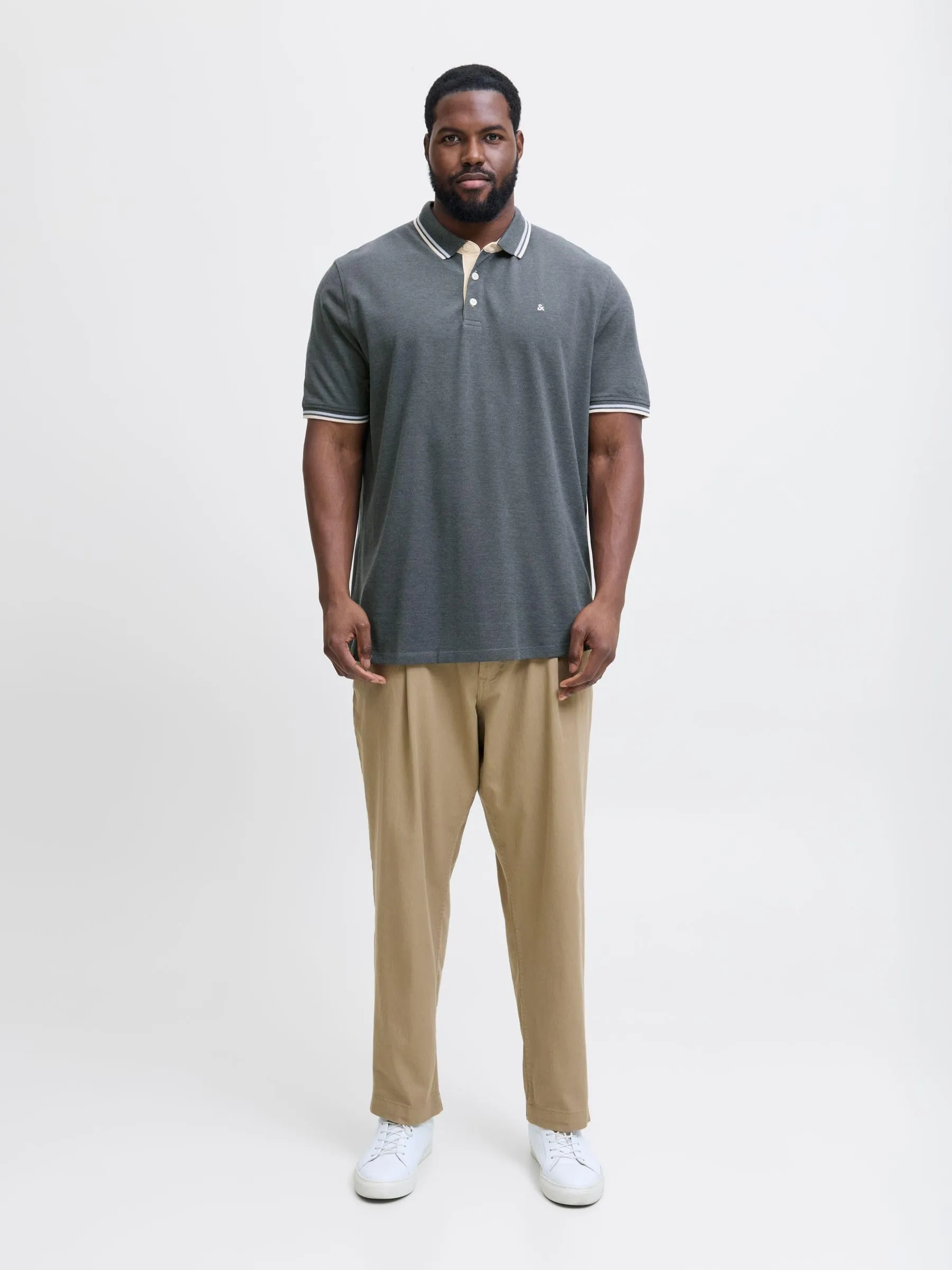 Jack & Jones Male Polo Plus Size Monocromatico Polo, Stormy Weather, 4XL - immagine 4