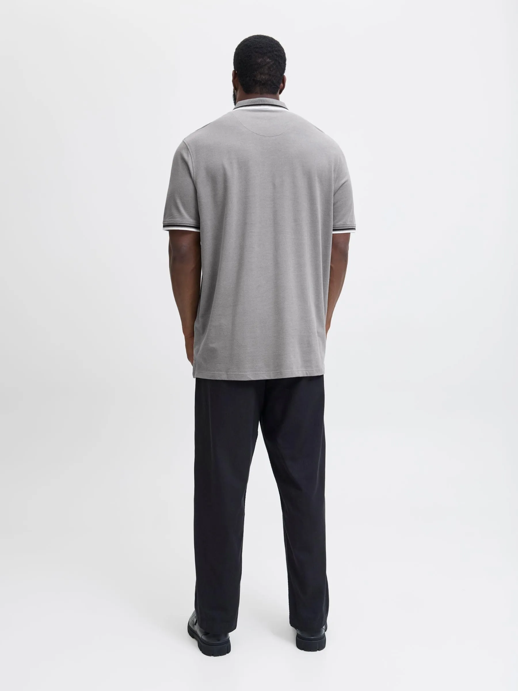 Jack & Jones Polo da Uomo Jjepaulos SS Noos Pls, Ultimate Grey, 3XL - immagine 3