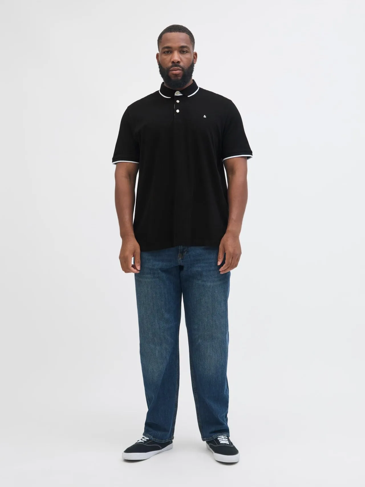 Jack & Jones Male Polo Plus Size Monocromatico Polo, Nero, 6XL - immagine 3