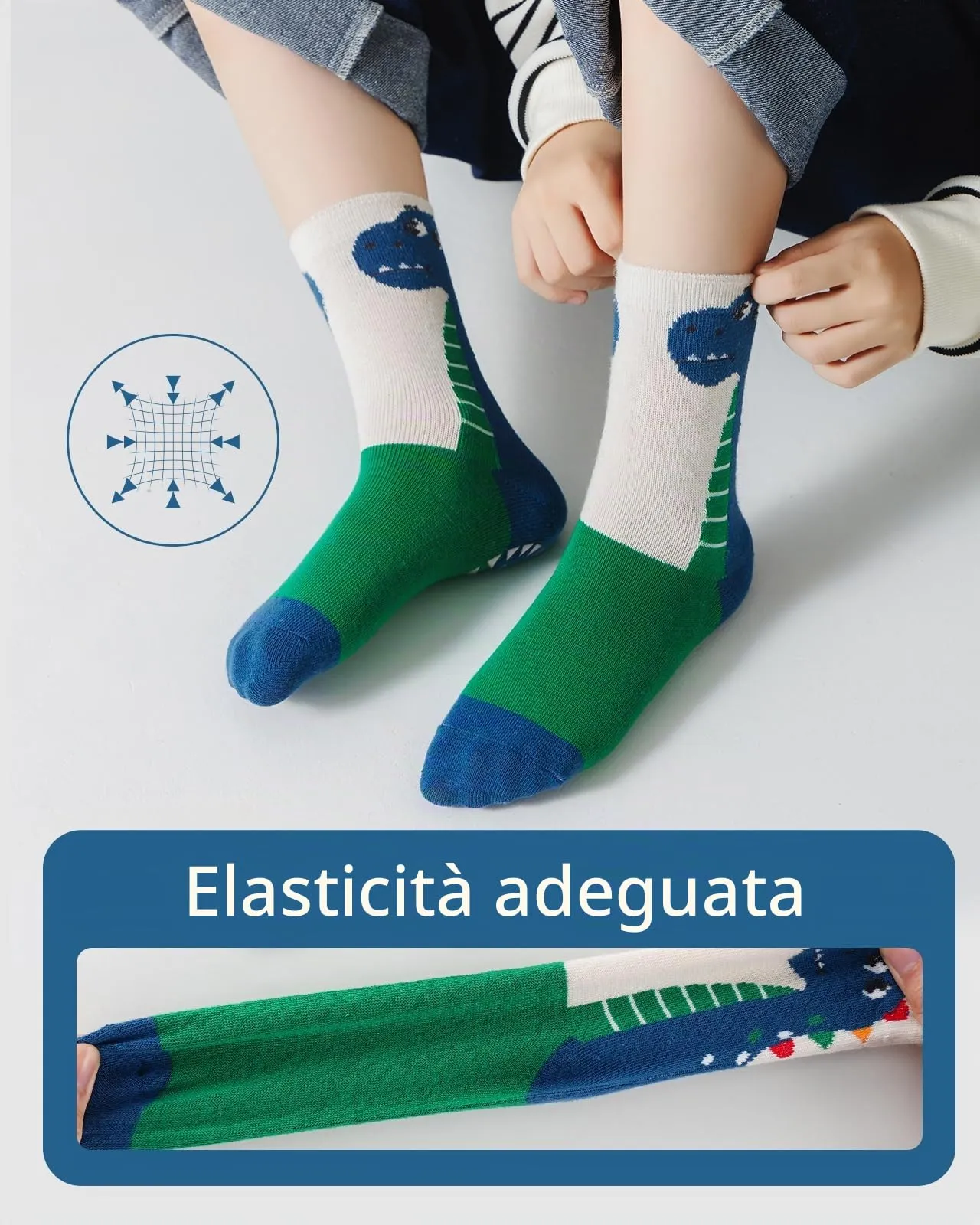 Kyopp 5 Paia Calzini per Bambini e Ragazze e Ragazzi Divertenti Calzini Animali in Cotone Unisex per Crew Socks 21-37 - immagine 2