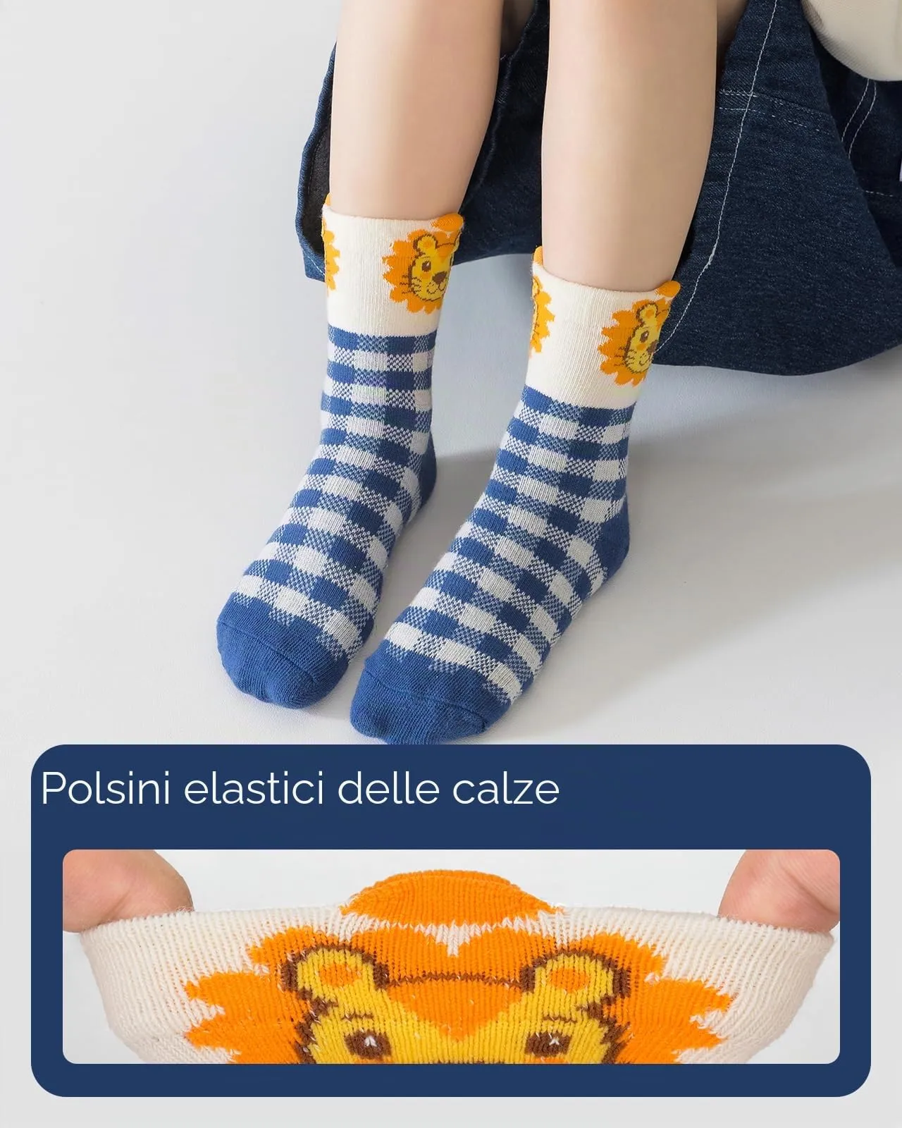 Kyopp 5 Paia Calzini per Bambini e Ragazze e Ragazzi Divertenti Calzini Animali in Cotone Unisex per Crew Socks 21-37 - immagine 3