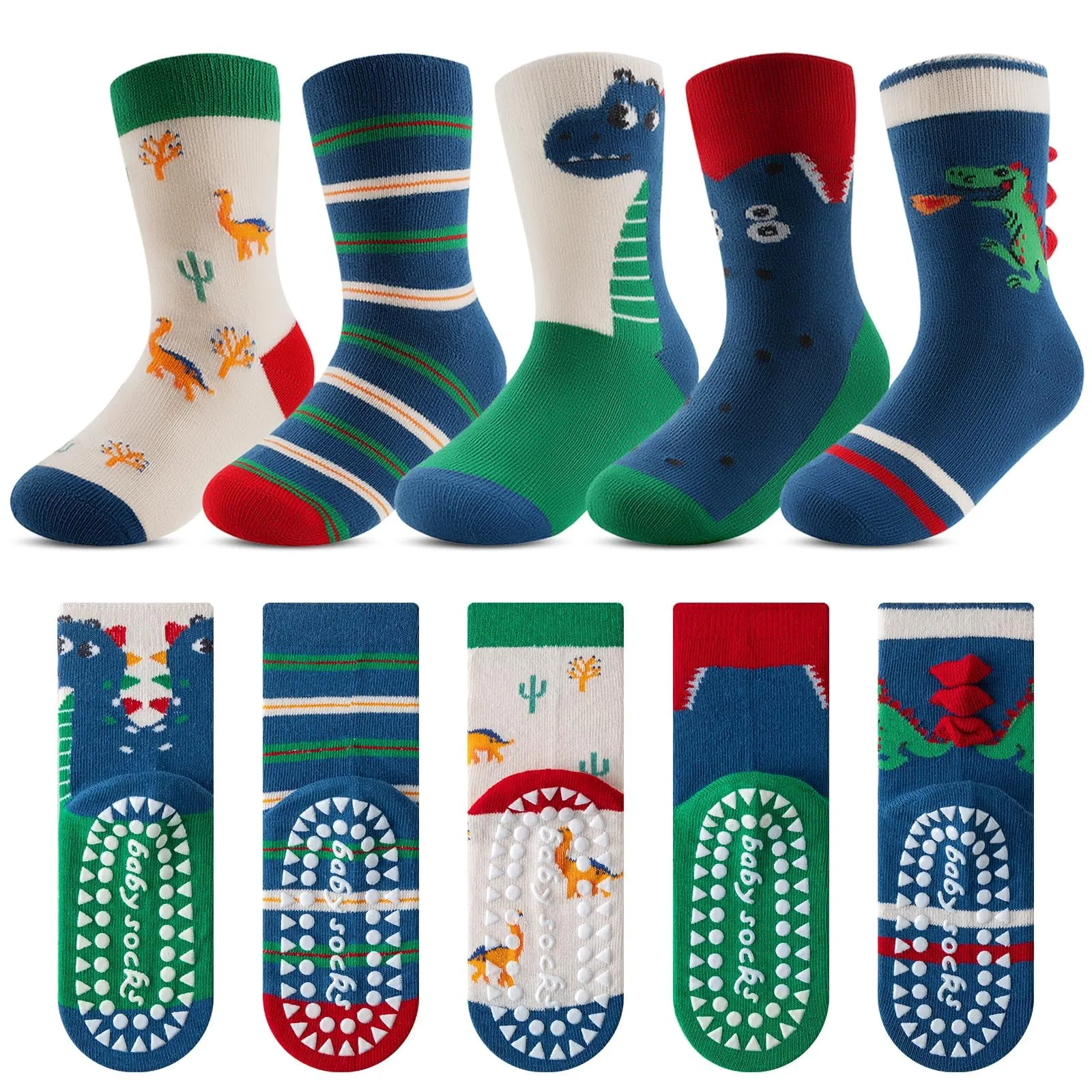 Kyopp 5 Paia Calzini per Bambini e Ragazze e Ragazzi Divertenti Calzini Animali in Cotone Unisex per Crew Socks 21-37 - immagine 1