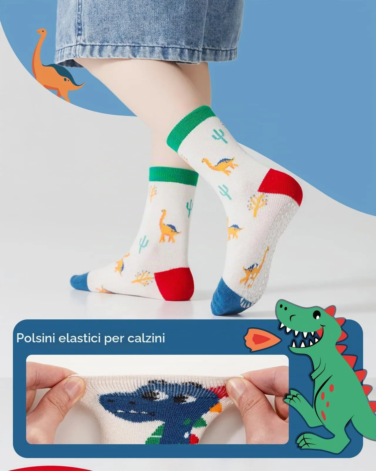 Kyopp 5 Paia Calzini per Bambini e Ragazze e Ragazzi Divertenti Calzini Animali in Cotone Unisex per Crew Socks 21-37 - immagine 4