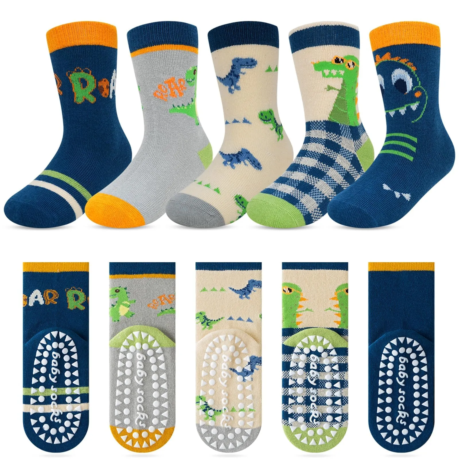 Kyopp 5 Paia Calzini per Bambini e Ragazze e Ragazzi Divertenti Calzini Animali in Cotone Unisex per Crew Socks 21-37 - immagine 1