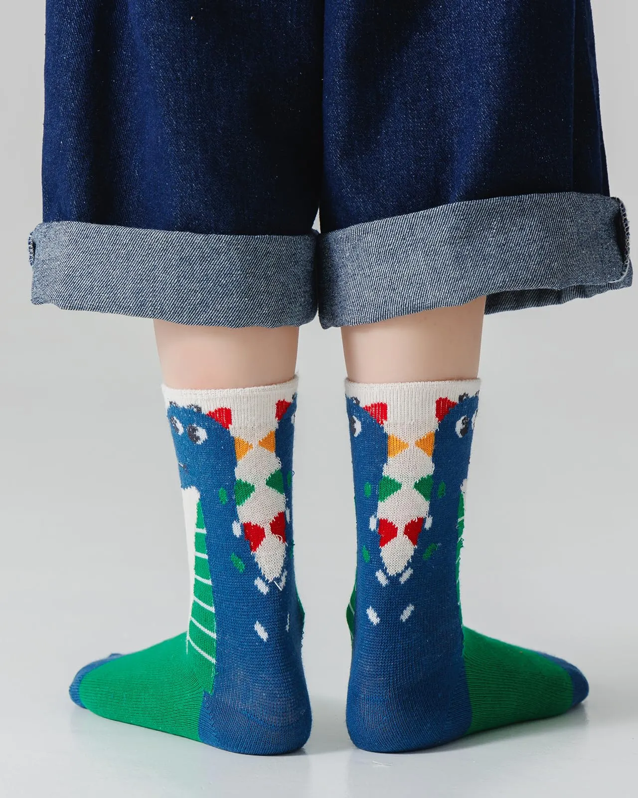 Kyopp 5 Paia Calzini per Bambini e Ragazze e Ragazzi Divertenti Calzini Animali in Cotone Unisex per Crew Socks 21-37 - immagine 3