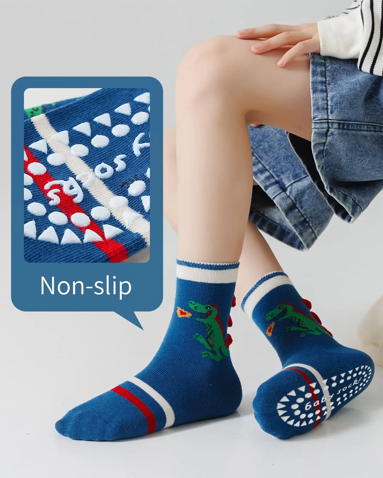 Kyopp 5 Paia Calzini per Bambini e Ragazze e Ragazzi Divertenti Calzini Animali in Cotone Unisex per Crew Socks 21-37 - immagine 5