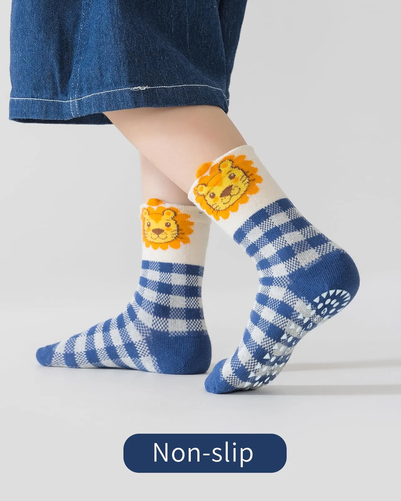 Kyopp 5 Paia Calzini per Bambini e Ragazze e Ragazzi Divertenti Calzini Animali in Cotone Unisex per Crew Socks 21-37 - immagine 6