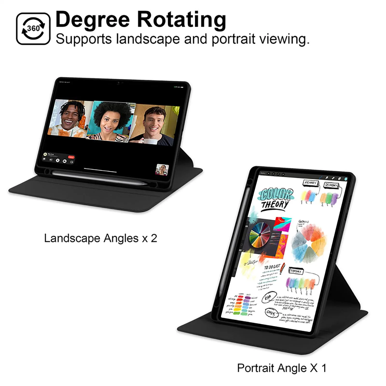 idudao Case Cover per 11" Honor Pad X8a X8b, 360 Multi angolo Rotazione Custodia Copertura protettiva per 11 Pollici X8a(2024) X8b(2026) Tablet, Nero - immagine 2
