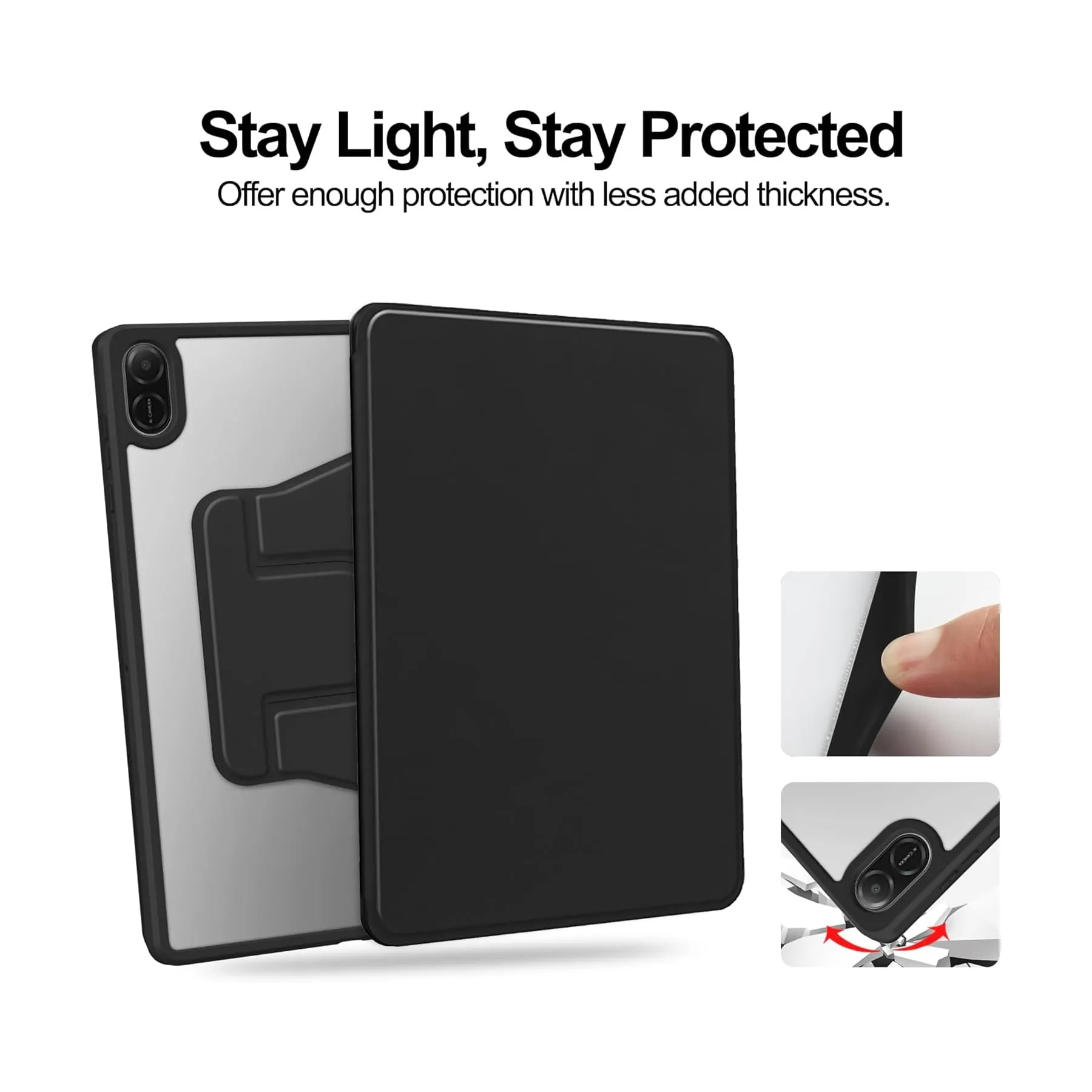 idudao Case Cover per 11" Honor Pad X8a X8b, 360 Multi angolo Rotazione Custodia Copertura protettiva per 11 Pollici X8a(2024) X8b(2026) Tablet, Nero - immagine 7