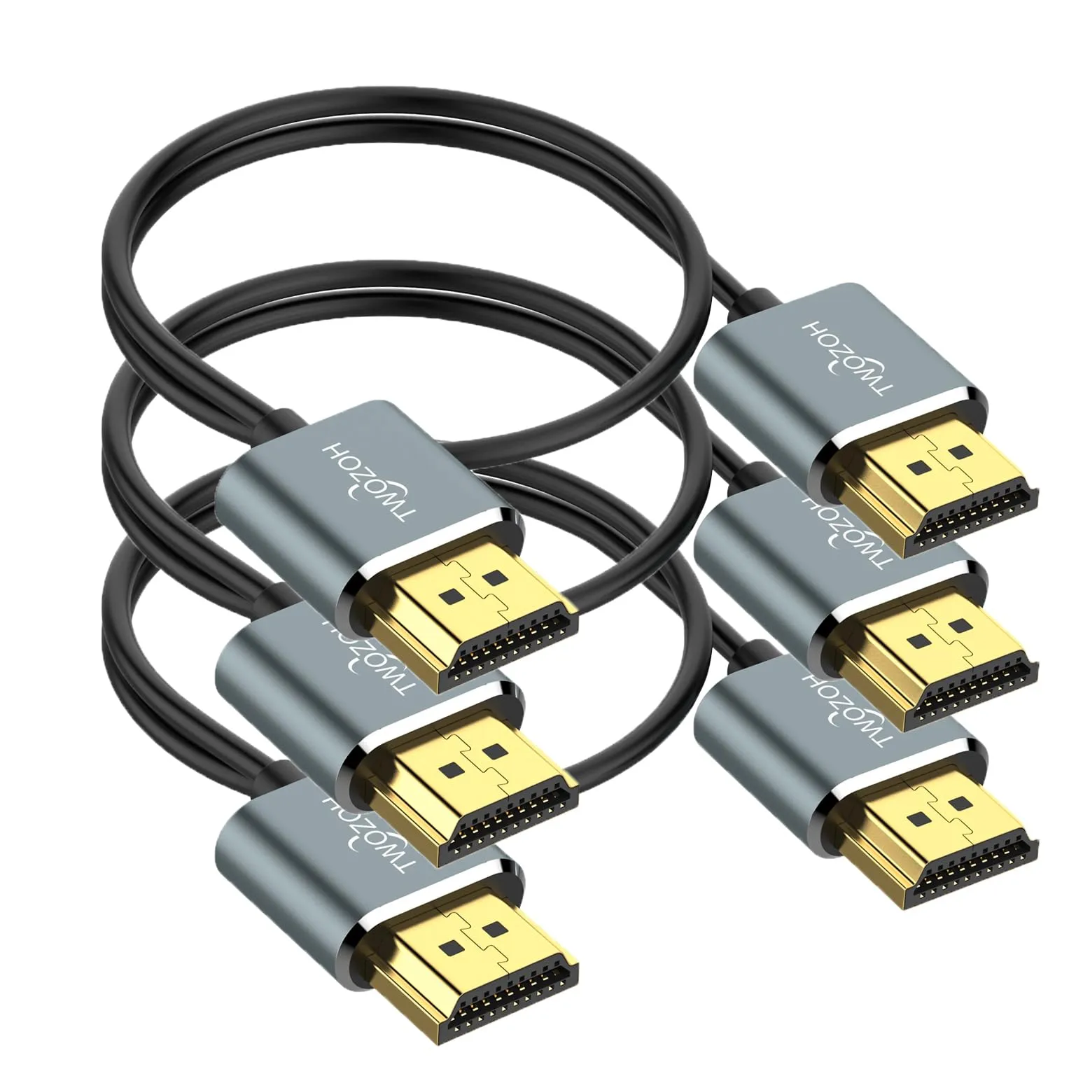 Twozoh Cavo HDMI 4K Ultra Sottile 0,3M 3 Pezzi, Flessibile Skinny HDMI 2.0 Cavi supporto 4K/60HZ 18gbps Laptop, Monitor, PS5, PS4, Xbox One, Fire TV - immagine 1