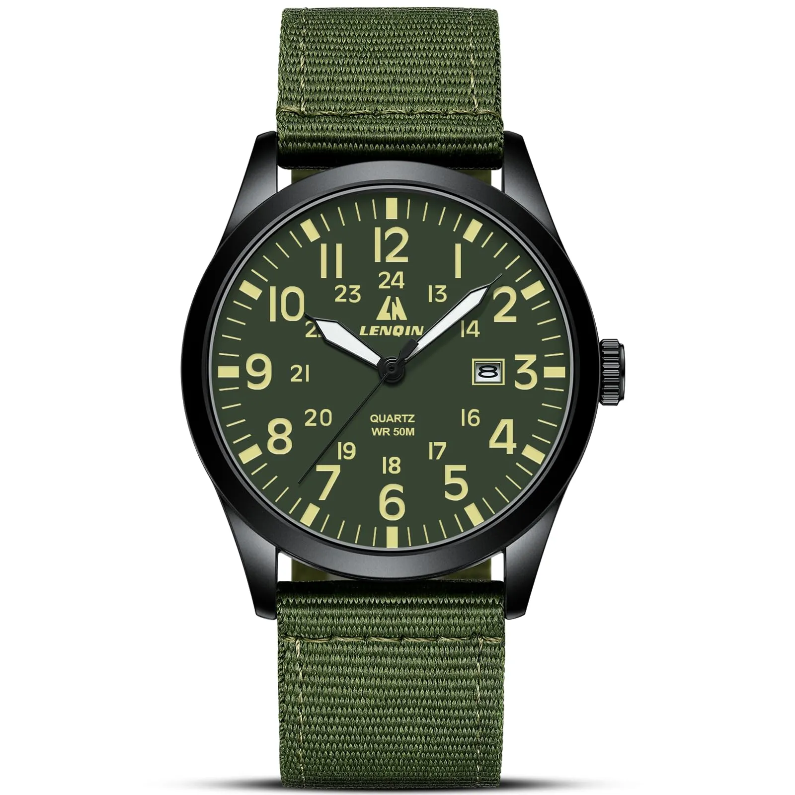 LN LENQIN Orologio Uomo Militare Analogico Quarzo Nylon Datario 3ATM - immagine 1