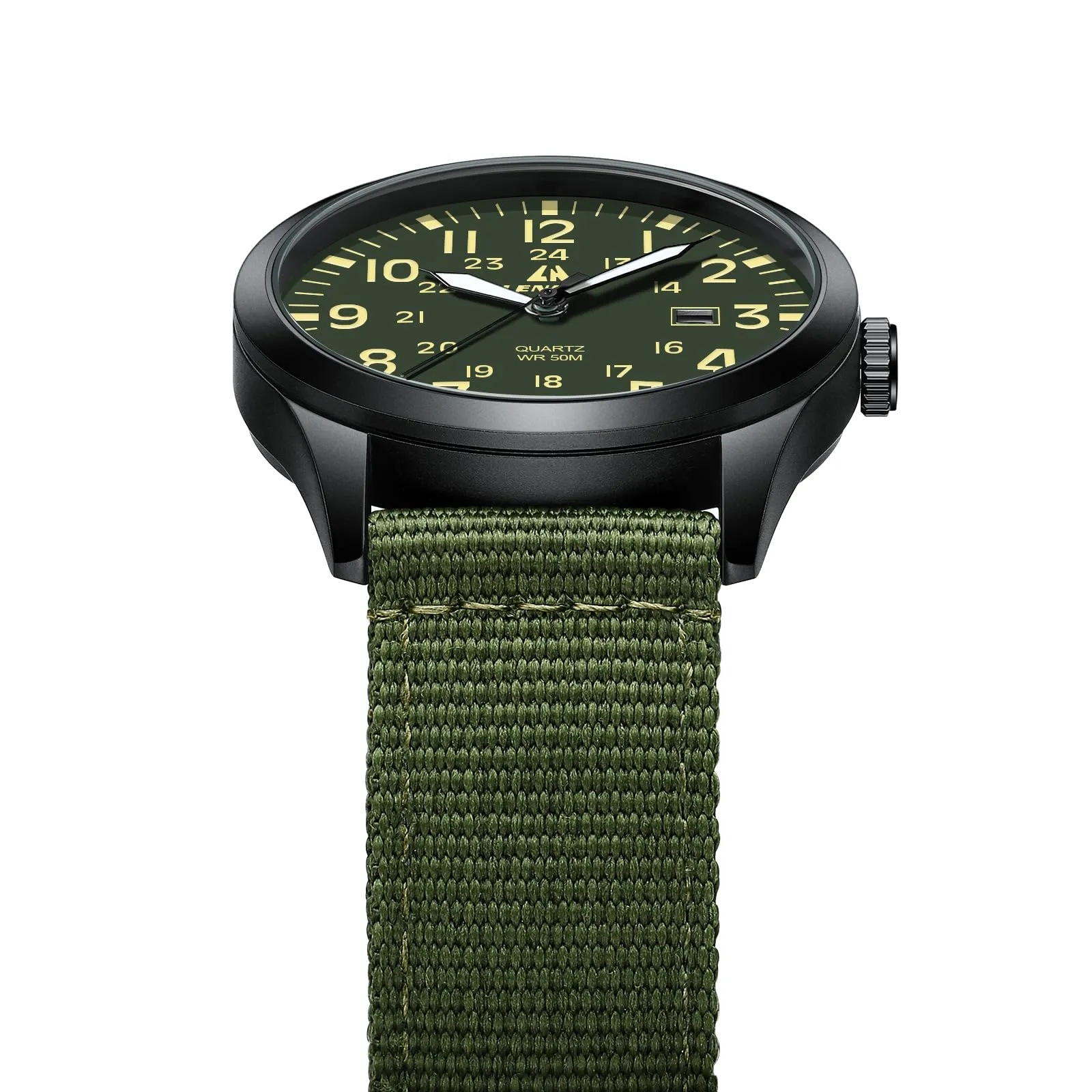 LN LENQIN Orologio Uomo Militare Analogico Quarzo Nylon Datario 3ATM - immagine 4