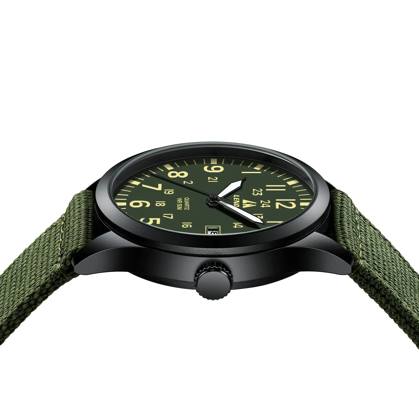 LN LENQIN Orologio Uomo Militare Analogico Quarzo Nylon Datario 3ATM - immagine 5
