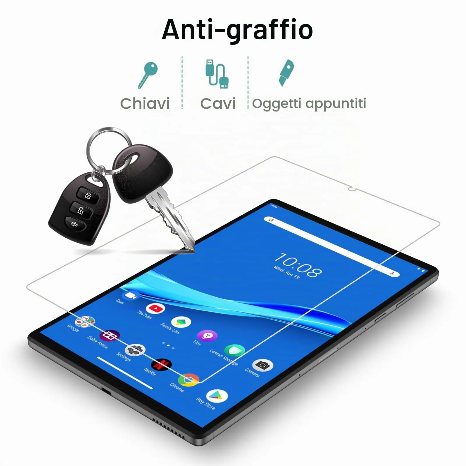 Gerutek 2 Pezzi Pellicola Protettiva per Lenovo Tab M10 Plus 2nd Gen 10,3'' - immagine 4