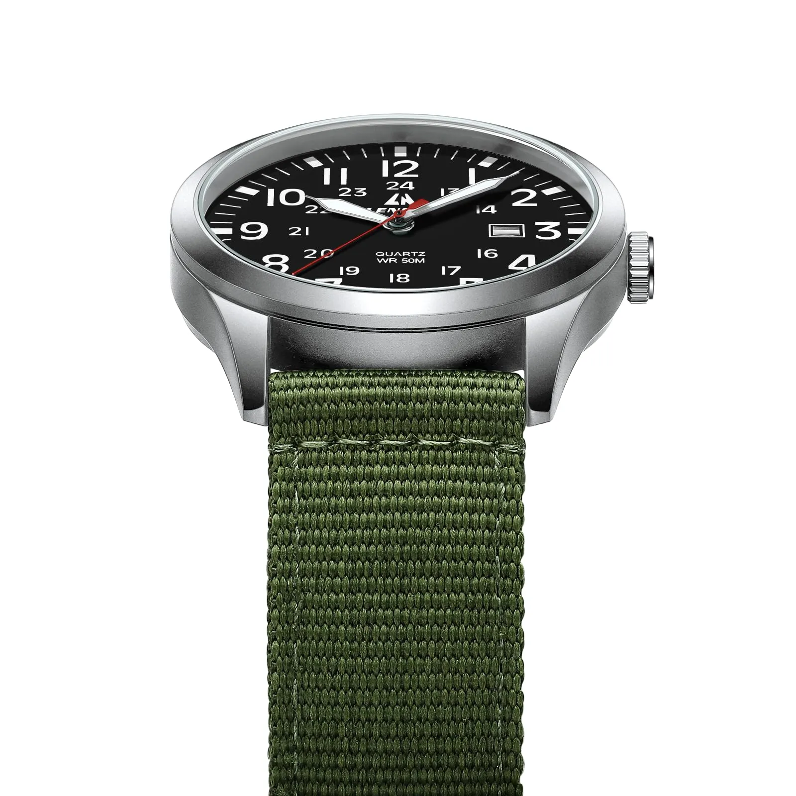 LN LENQIN Orologio Uomo Militare Analogico Quarzo Nylon Datario 3ATM - immagine 7