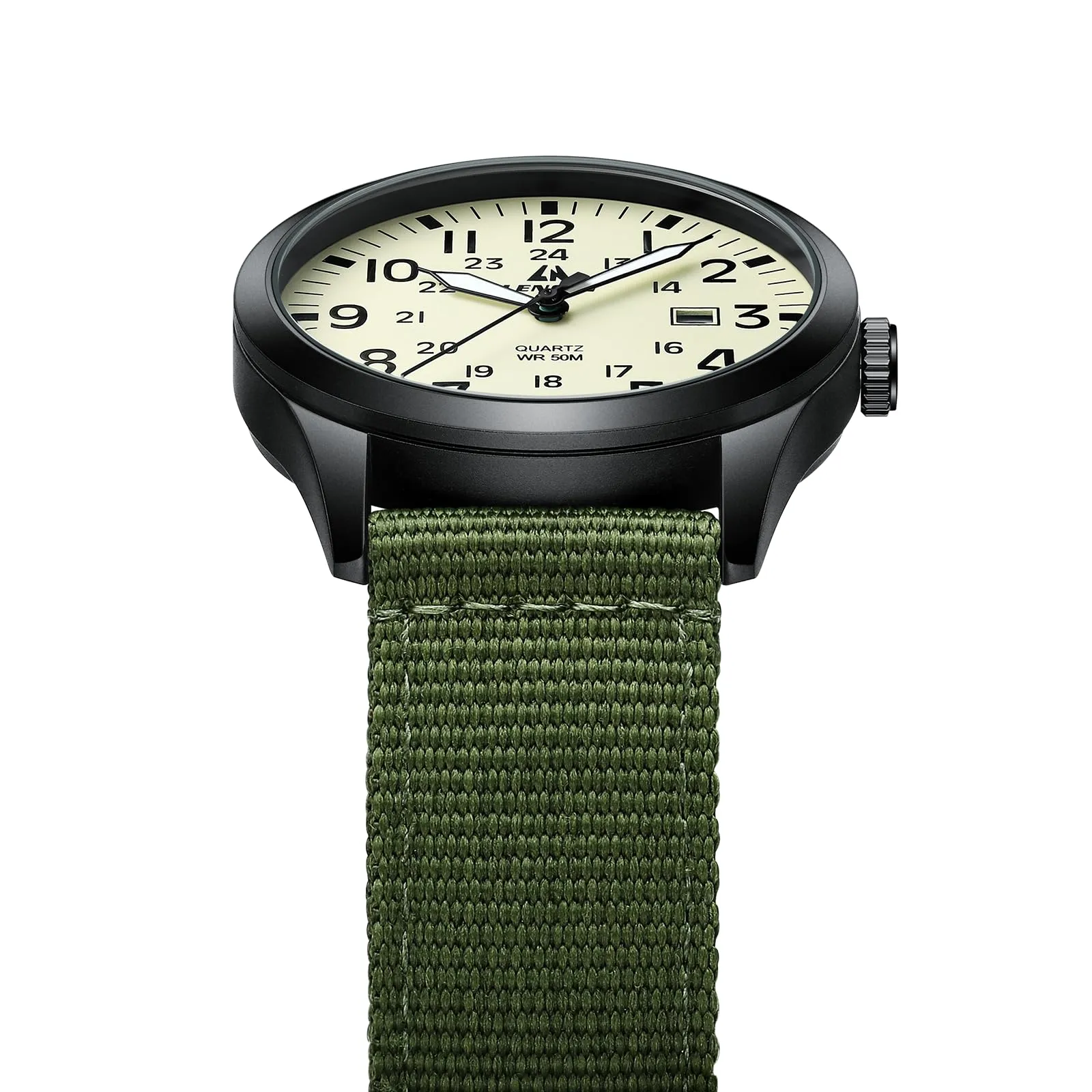 LN LENQIN Orologio Uomo Militare Analogico Quarzo Nylon Datario 3ATM - immagine 7