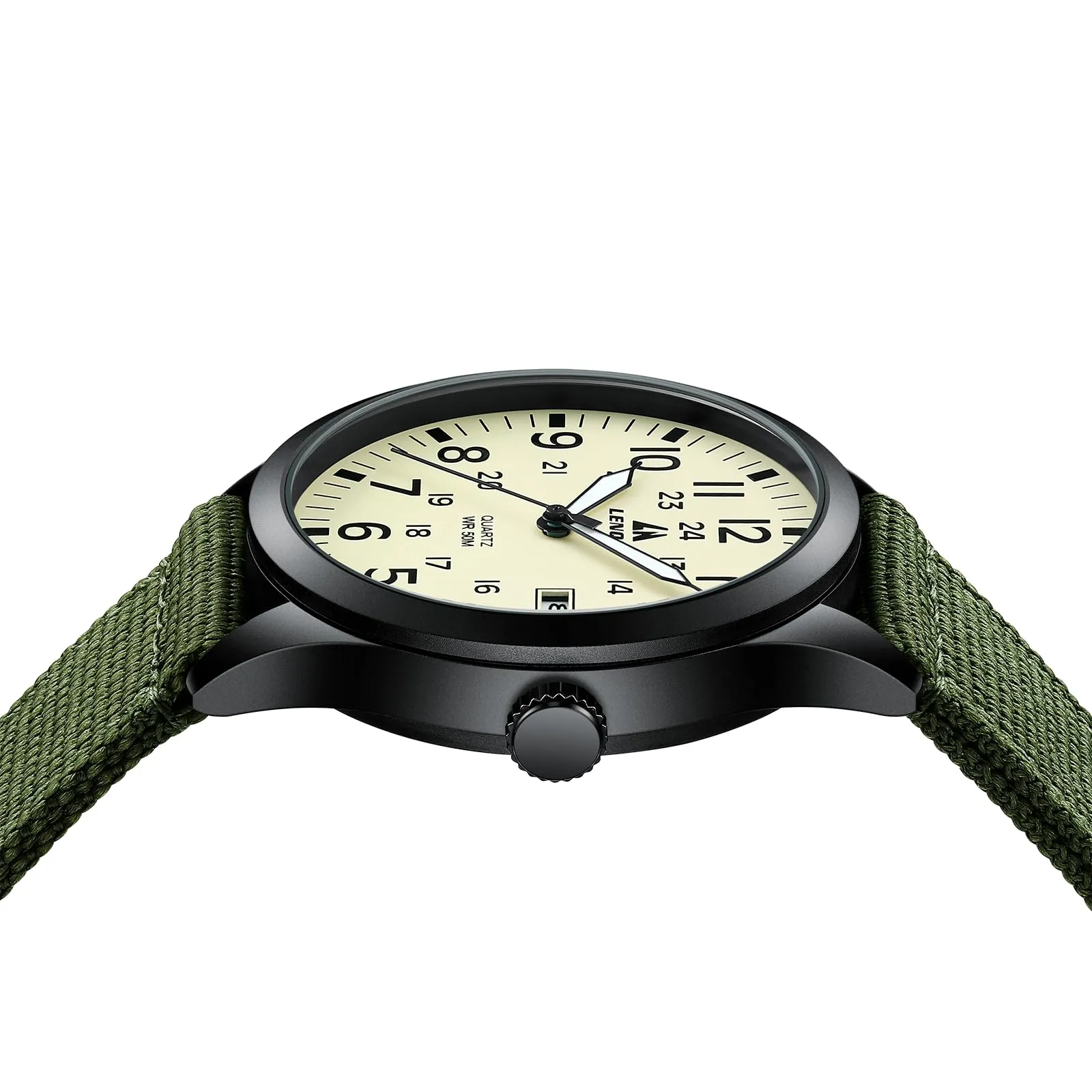 LN LENQIN Orologio Uomo Militare Analogico Quarzo Nylon Datario 3ATM - immagine 8
