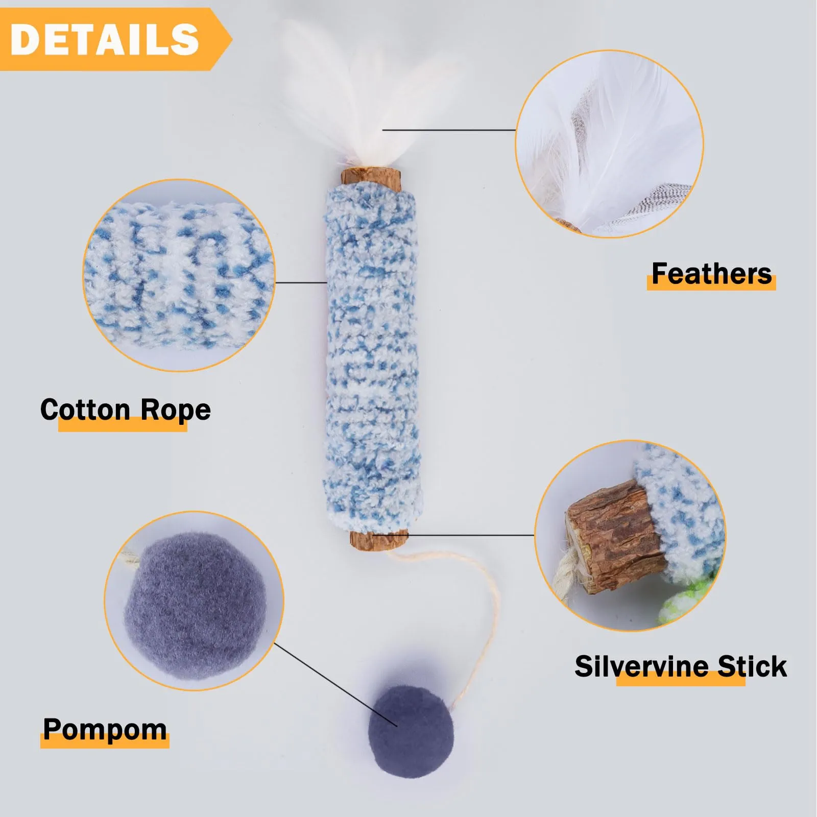 PetGens Bastoncini Erba Gatta per Gatti, Matatabi Naturale Giochi da Masticare Bastoncini per Gatti Denti Catnip Stick(10 PCS) - immagine 3