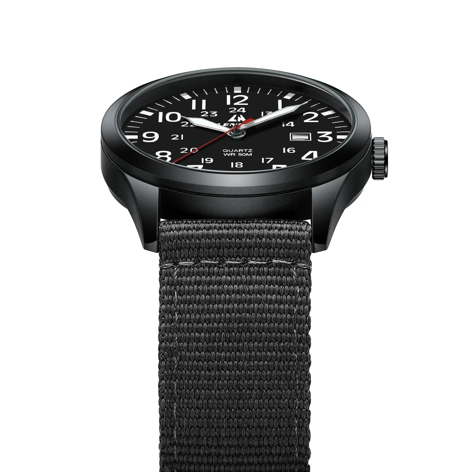 LN LENQIN Orologio Uomo Militare Analogico Quarzo Nylon Datario 3ATM - immagine 7