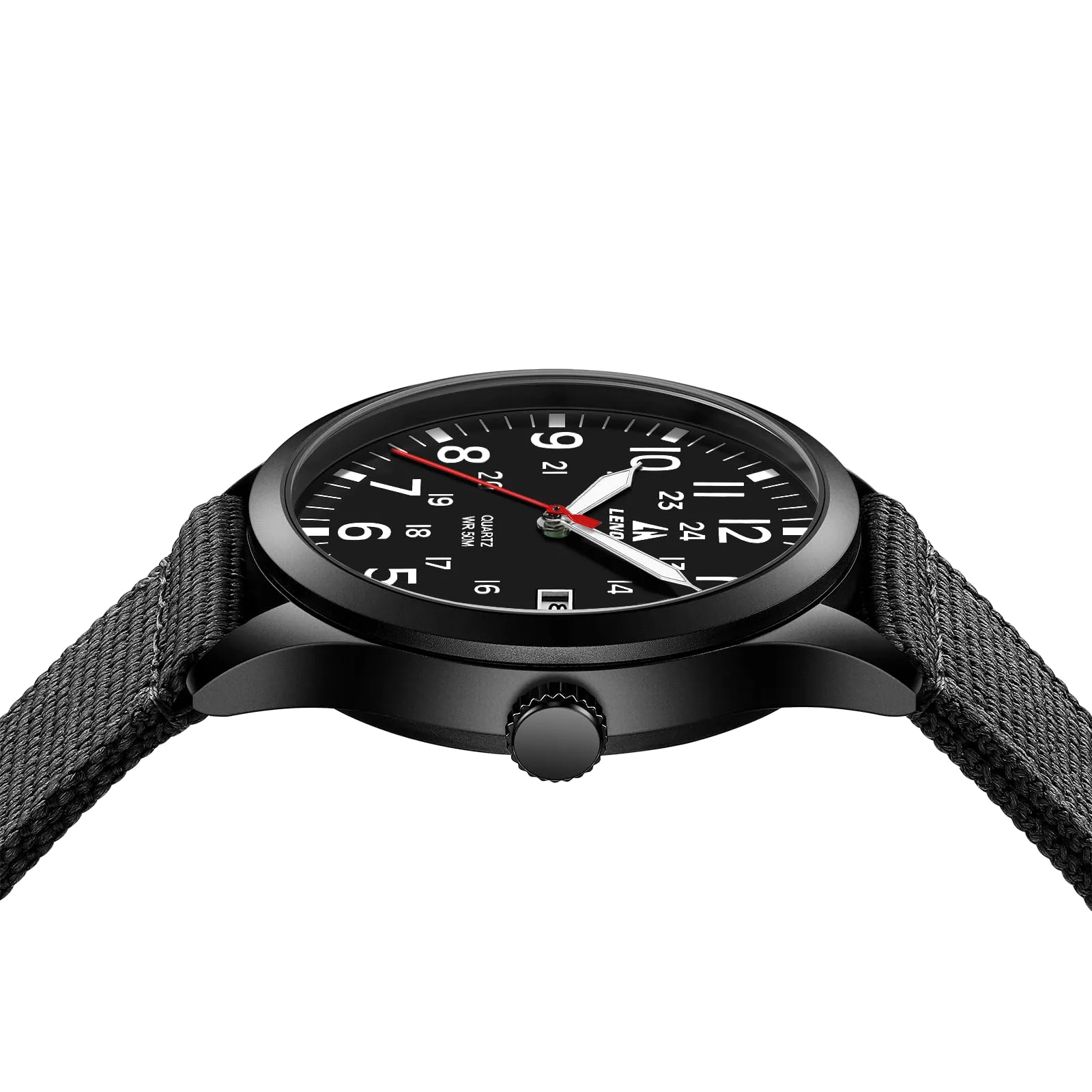 LN LENQIN Orologio Uomo Militare Analogico Quarzo Nylon Datario 3ATM - immagine 8