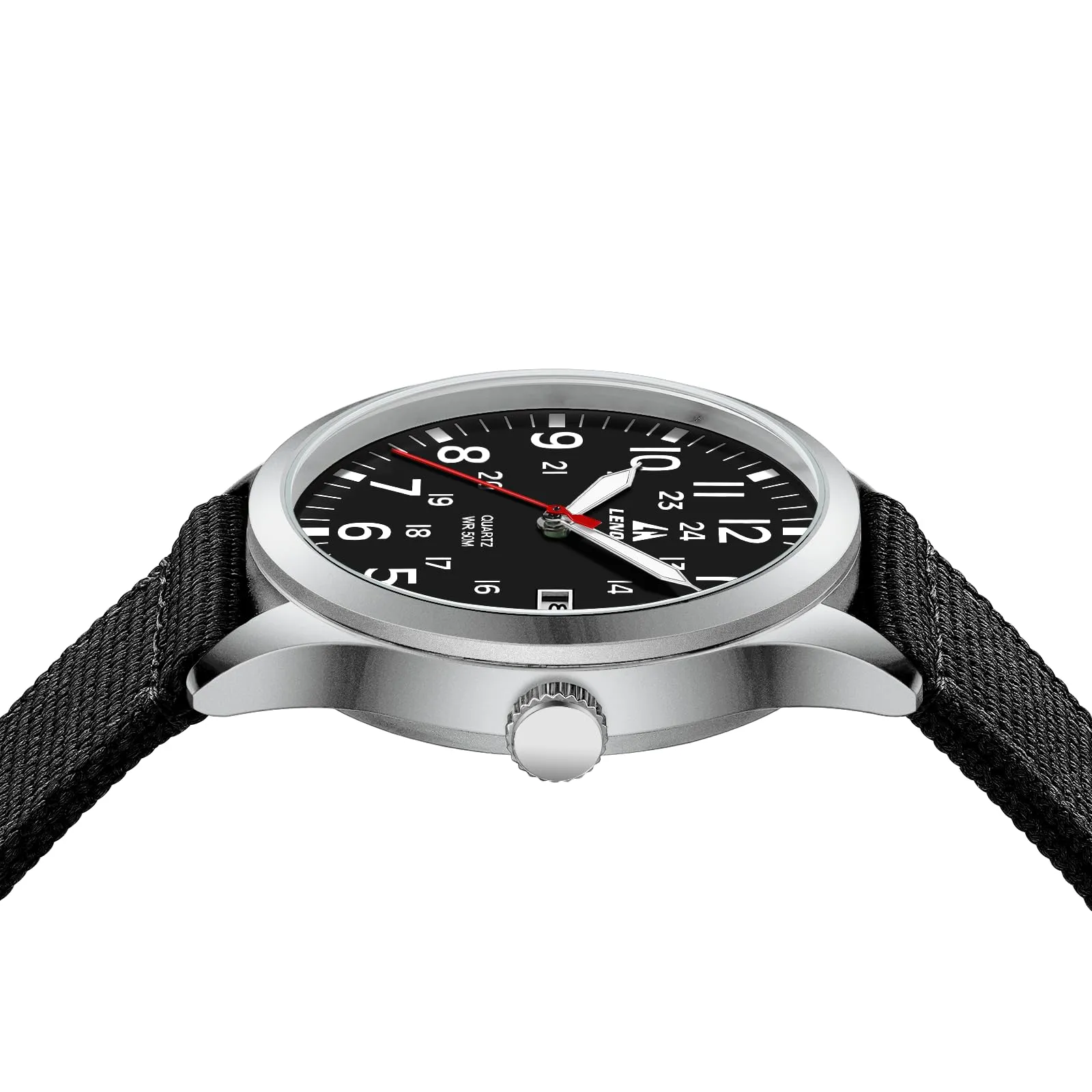 LN LENQIN Orologio Uomo Militare Analogico Quarzo Nylon Datario 3ATM - immagine 8