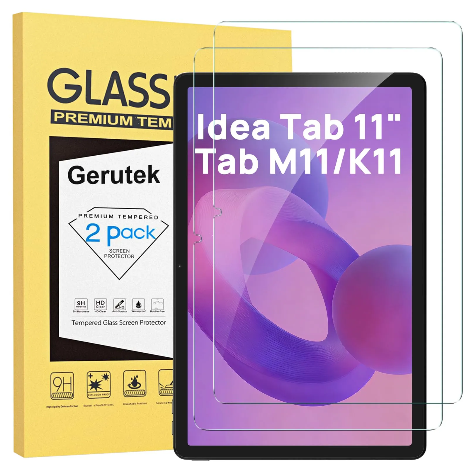 Gerutek 2 Pezzi Pellicola Protettiva per Lenovo Idea Tab 11/Tab M11/Tab K11 - immagine 1