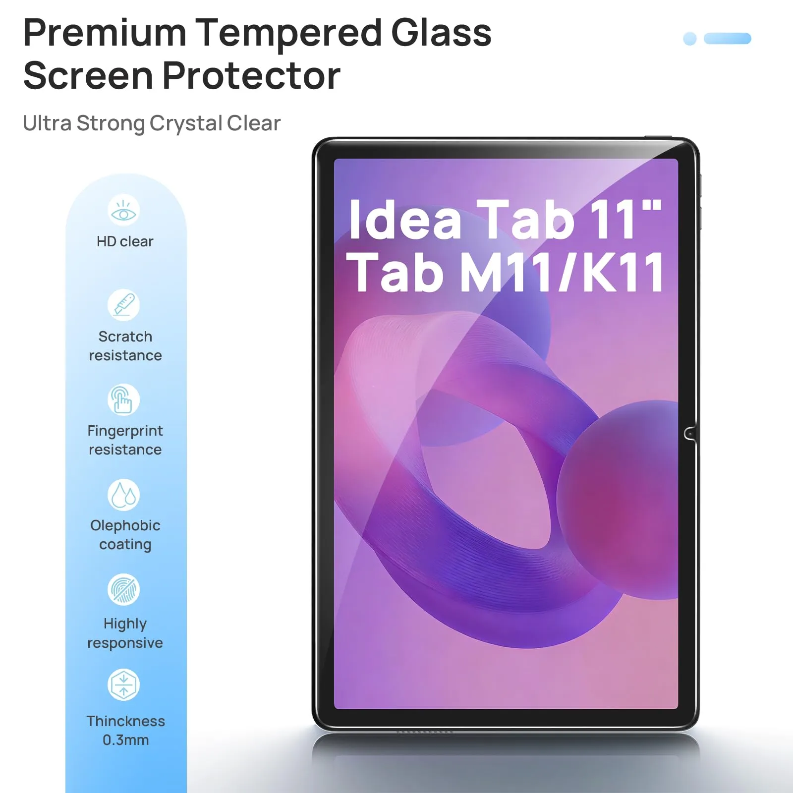 Gerutek 2 Pezzi Pellicola Protettiva per Lenovo Idea Tab 11/Tab M11/Tab K11 - immagine 3