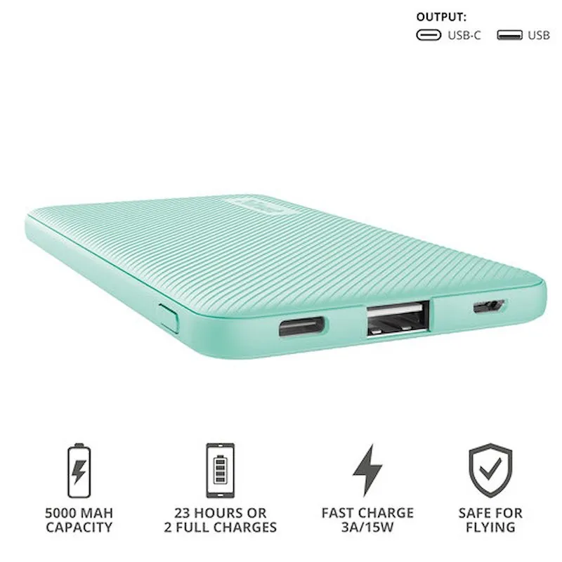 Trust Primo Powerbanck 5000 mAh VERDE ACQUA - immagine 1